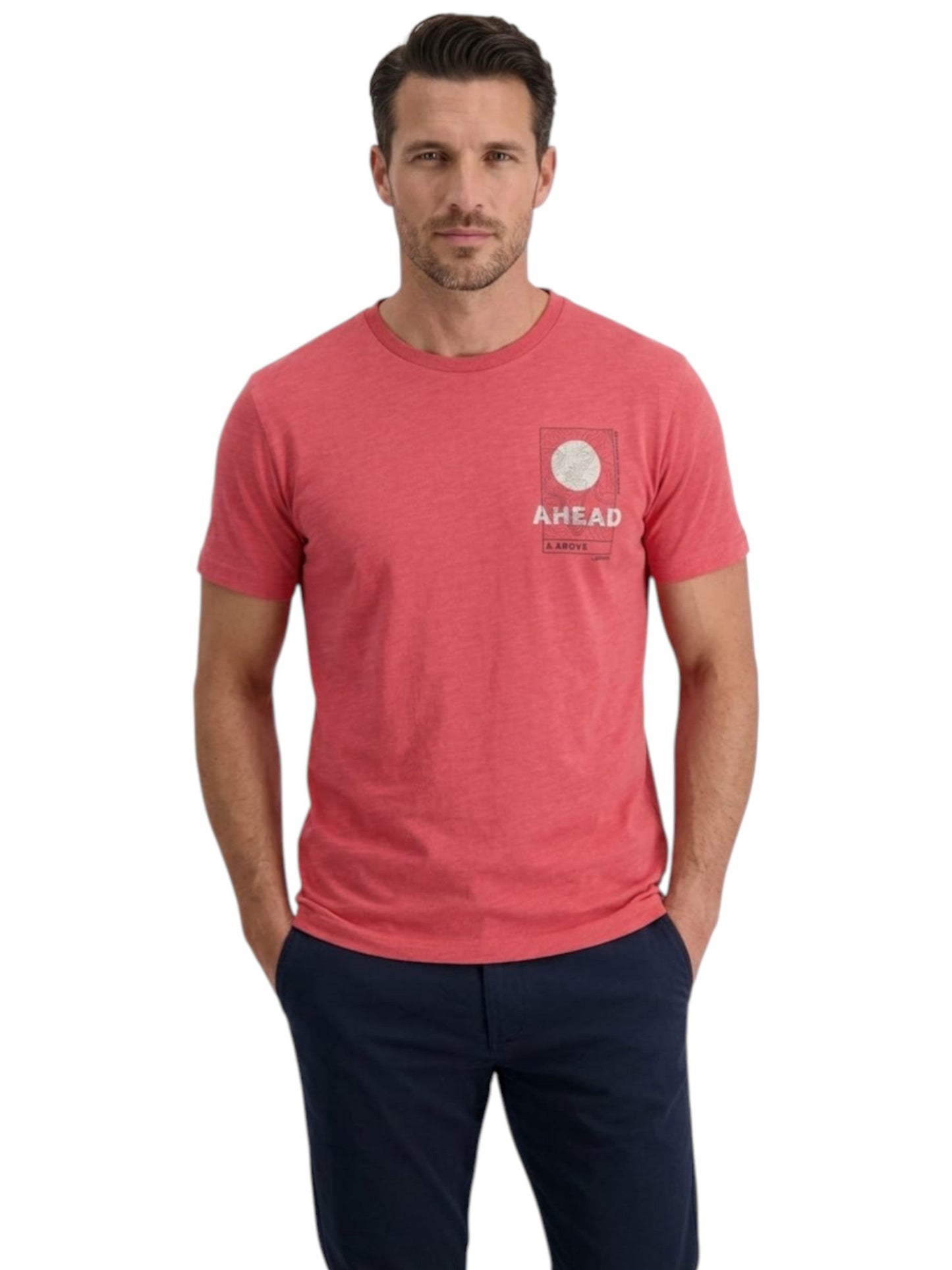 Men's Printed Top,Coral