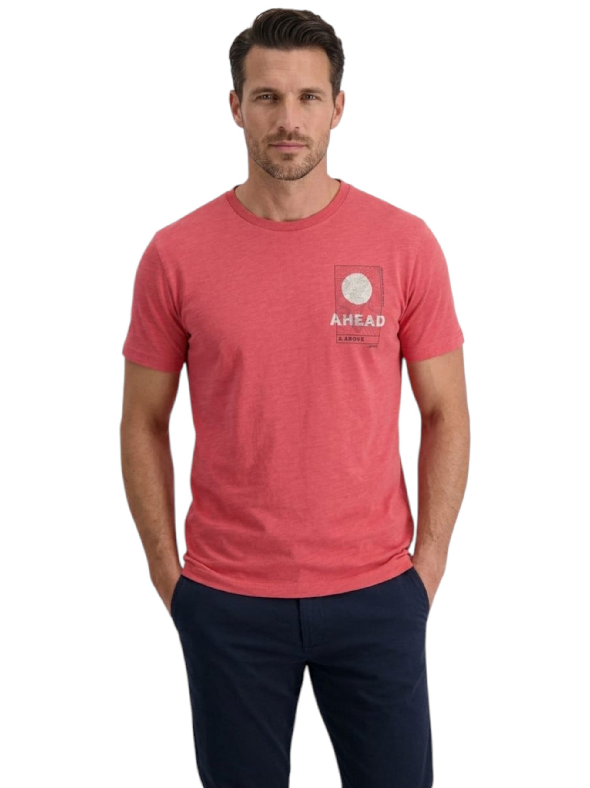 Men's Printed Top,Coral