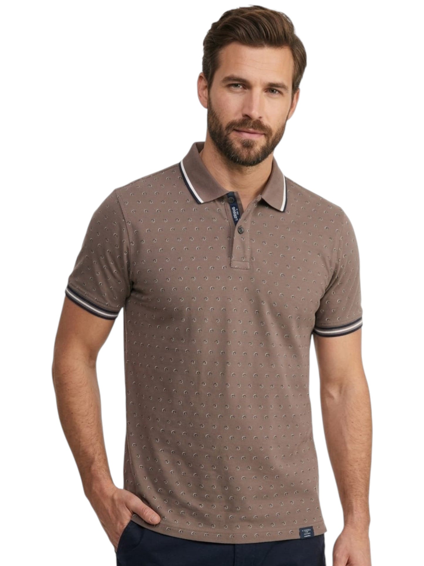 Men's Printed Top,Brown