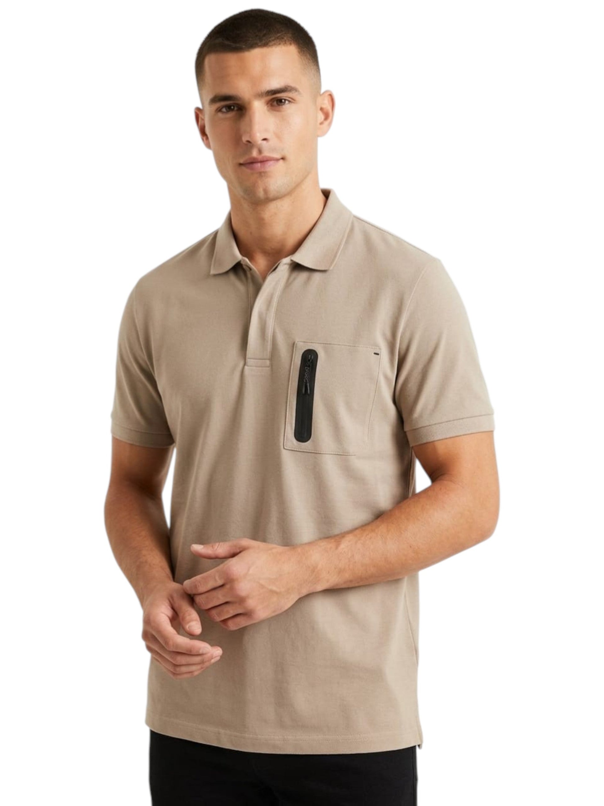 Men's Colorblocked Top,Beige