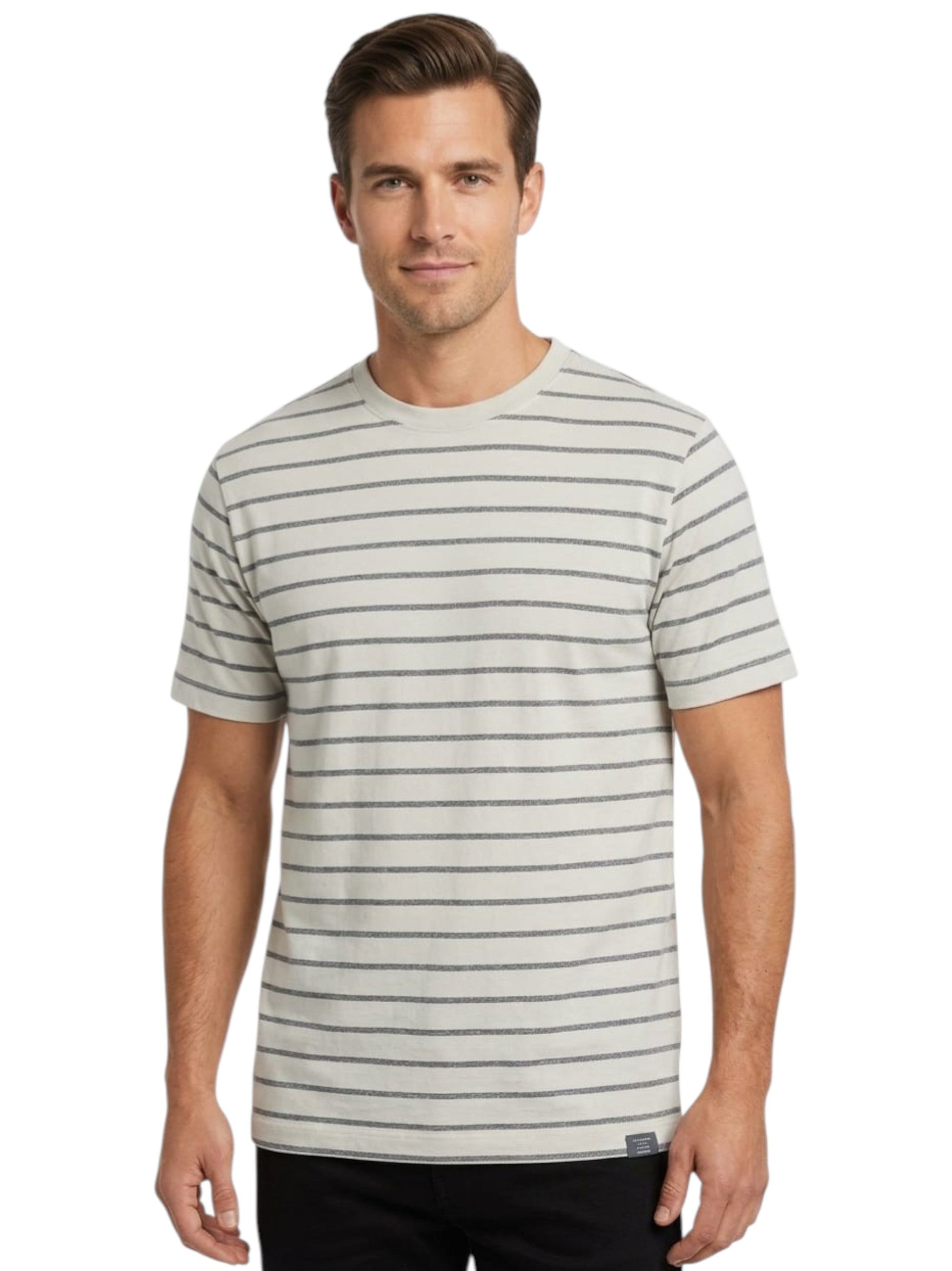 Men's Striped Top,Light Beige