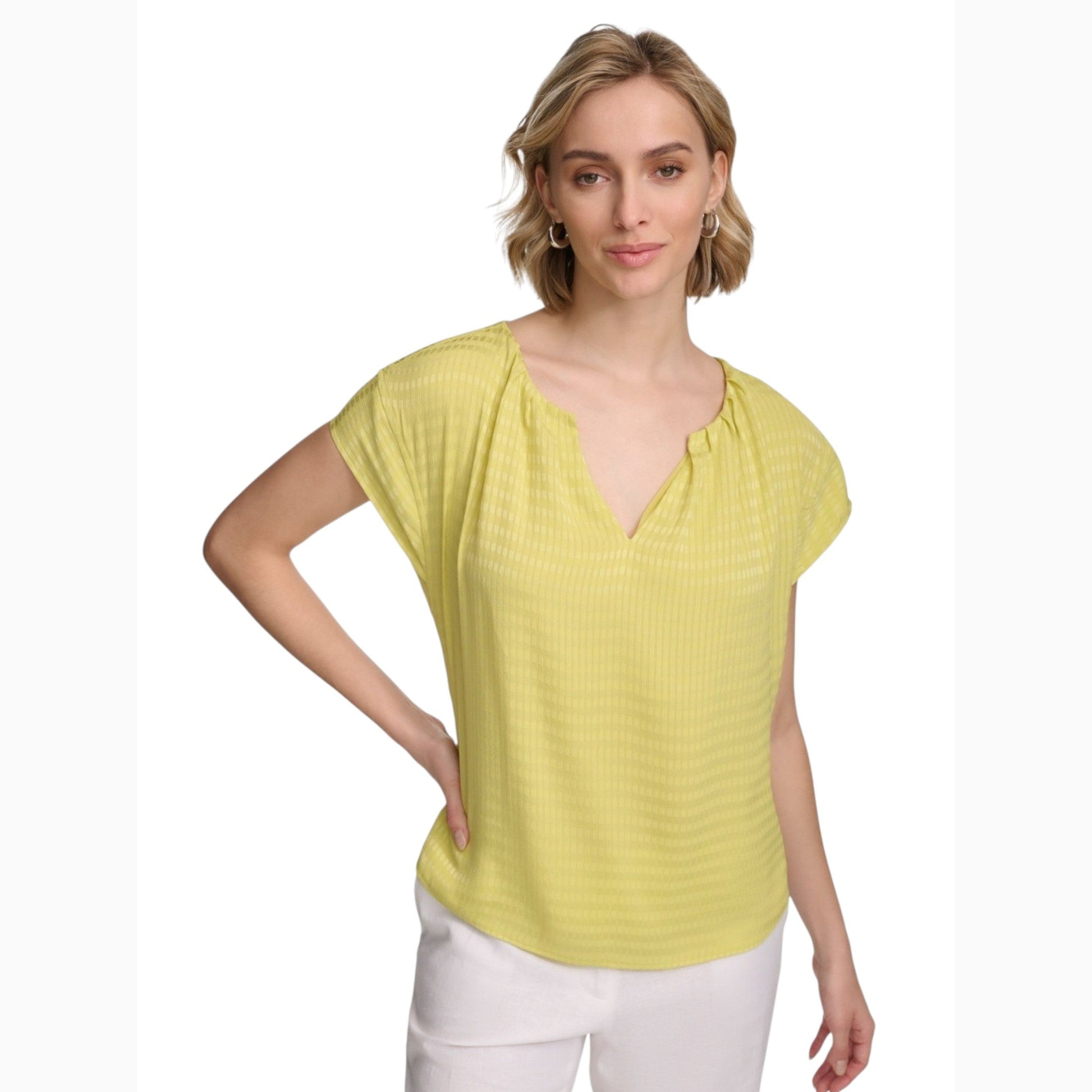 Women's Textured Top,Yellow