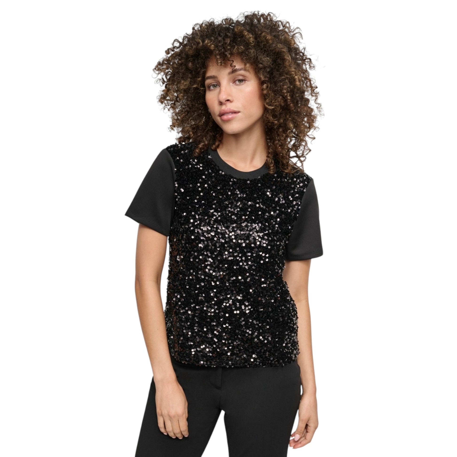 Women's Sequined Top,Black