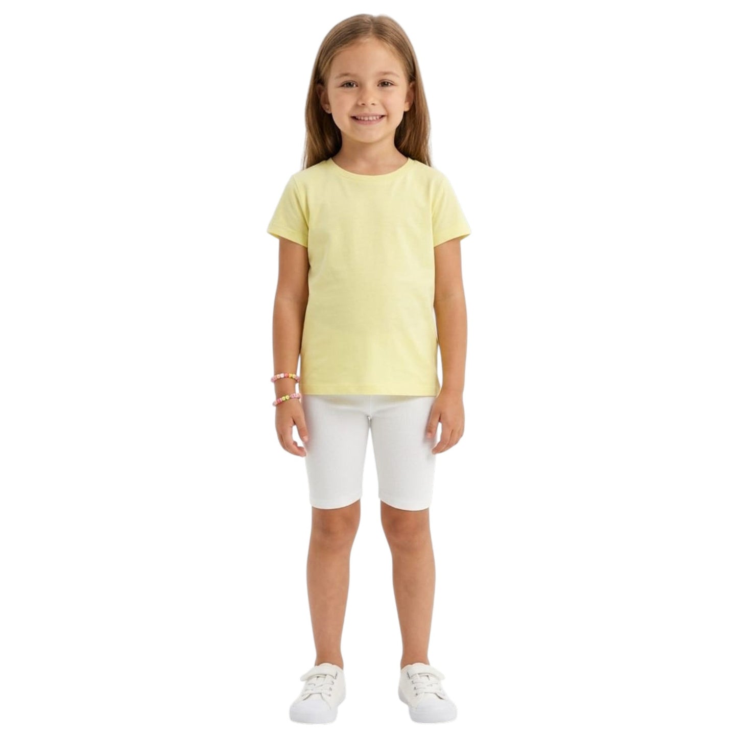 Kids Girl's Plain Short,White