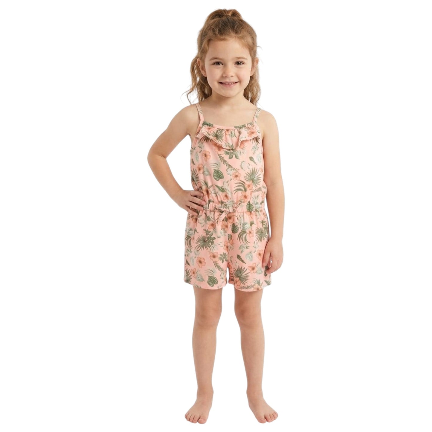 Kids Girl's Printed Jumpsuit,Light Peach