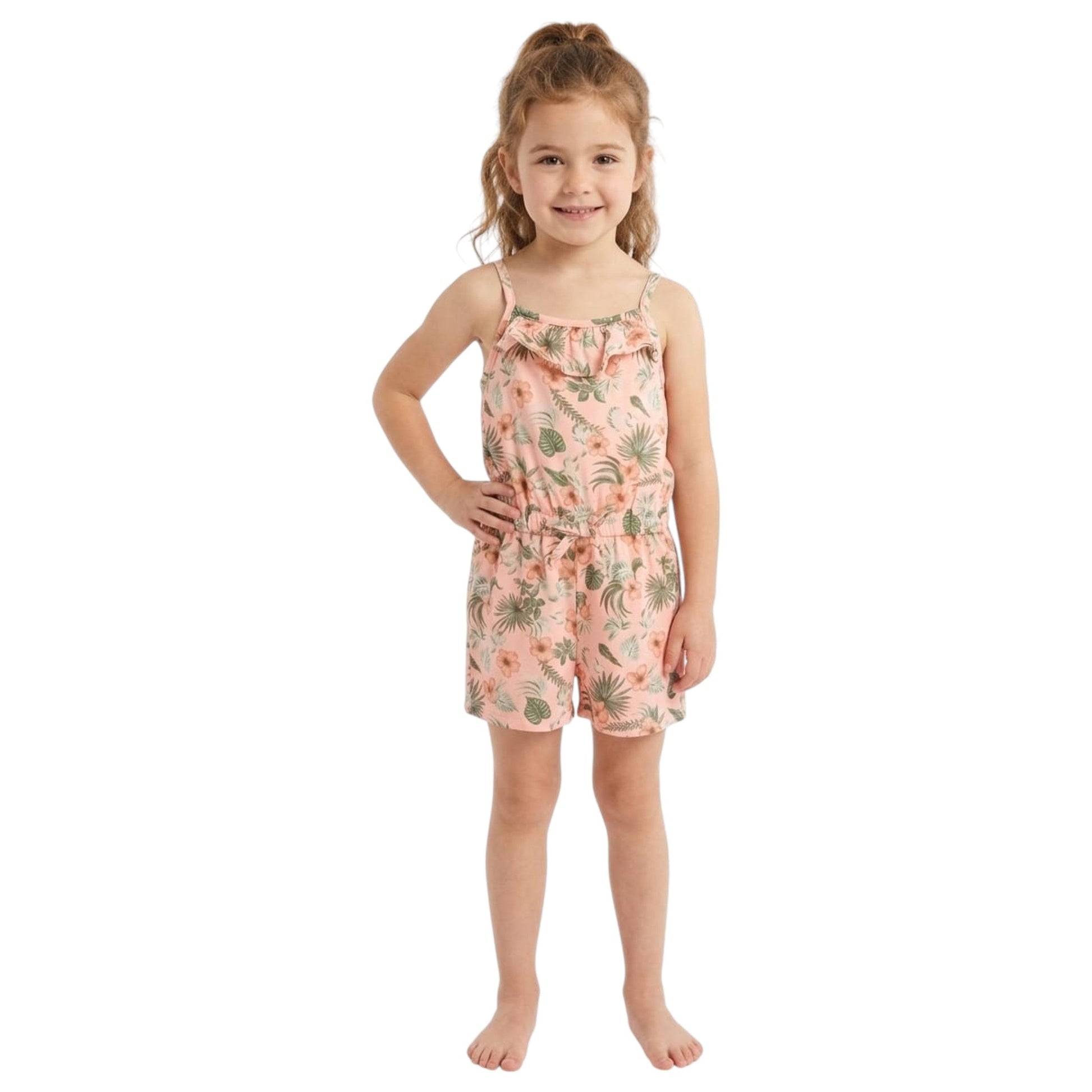 Kids Girl's Printed Jumpsuit,Light Peach