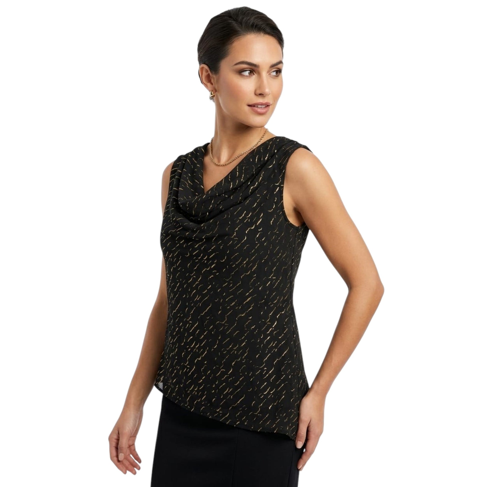Women's Shiny Mesh Top,Black