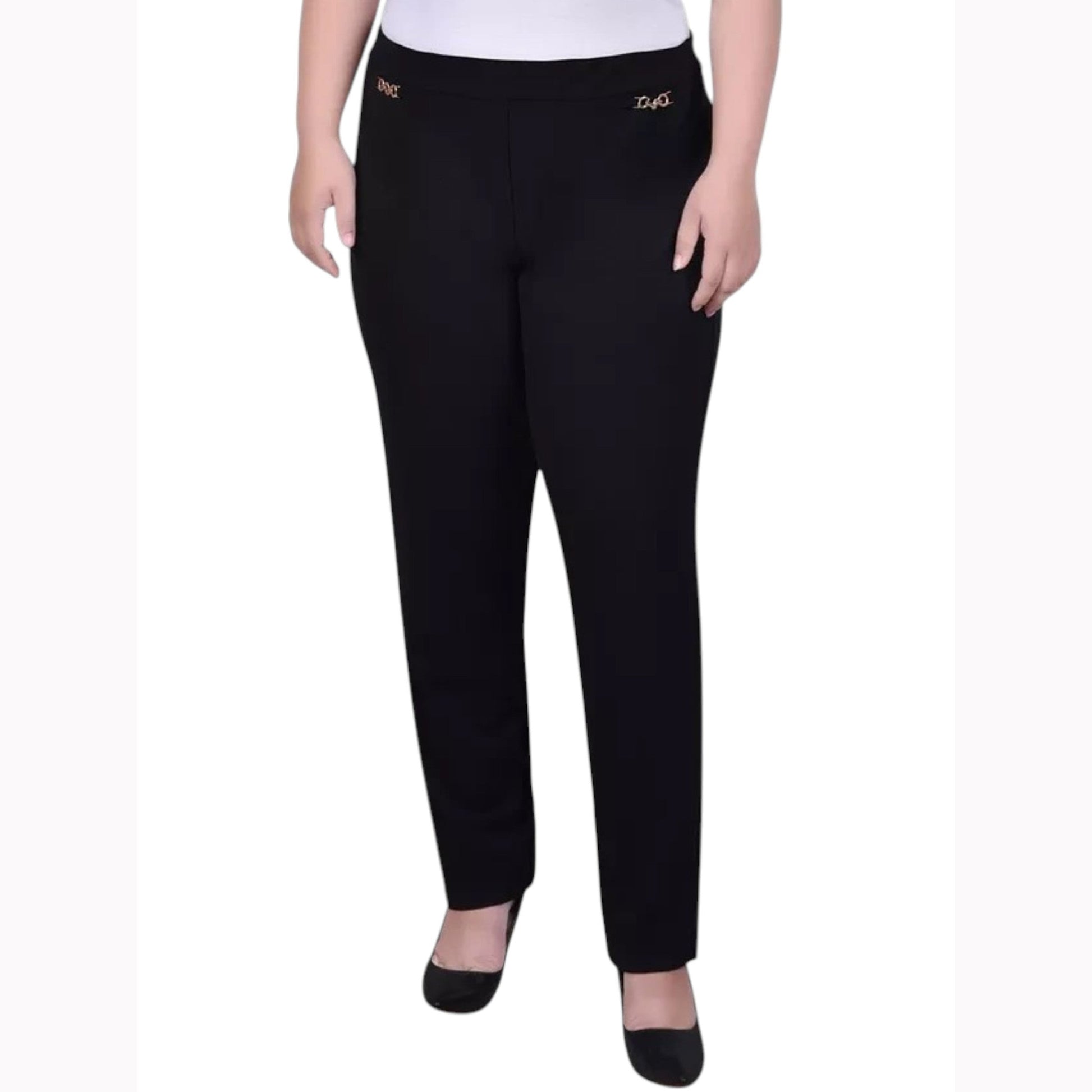 Women's Plain Solid Classic Pant,Black