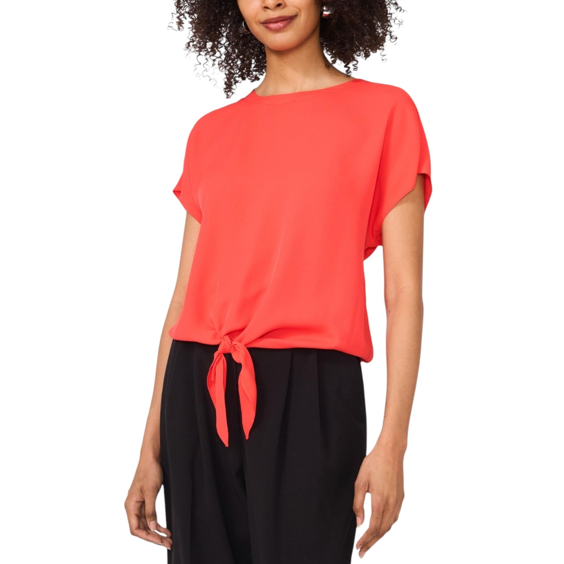 Women's Plain Solid Top,Light Red