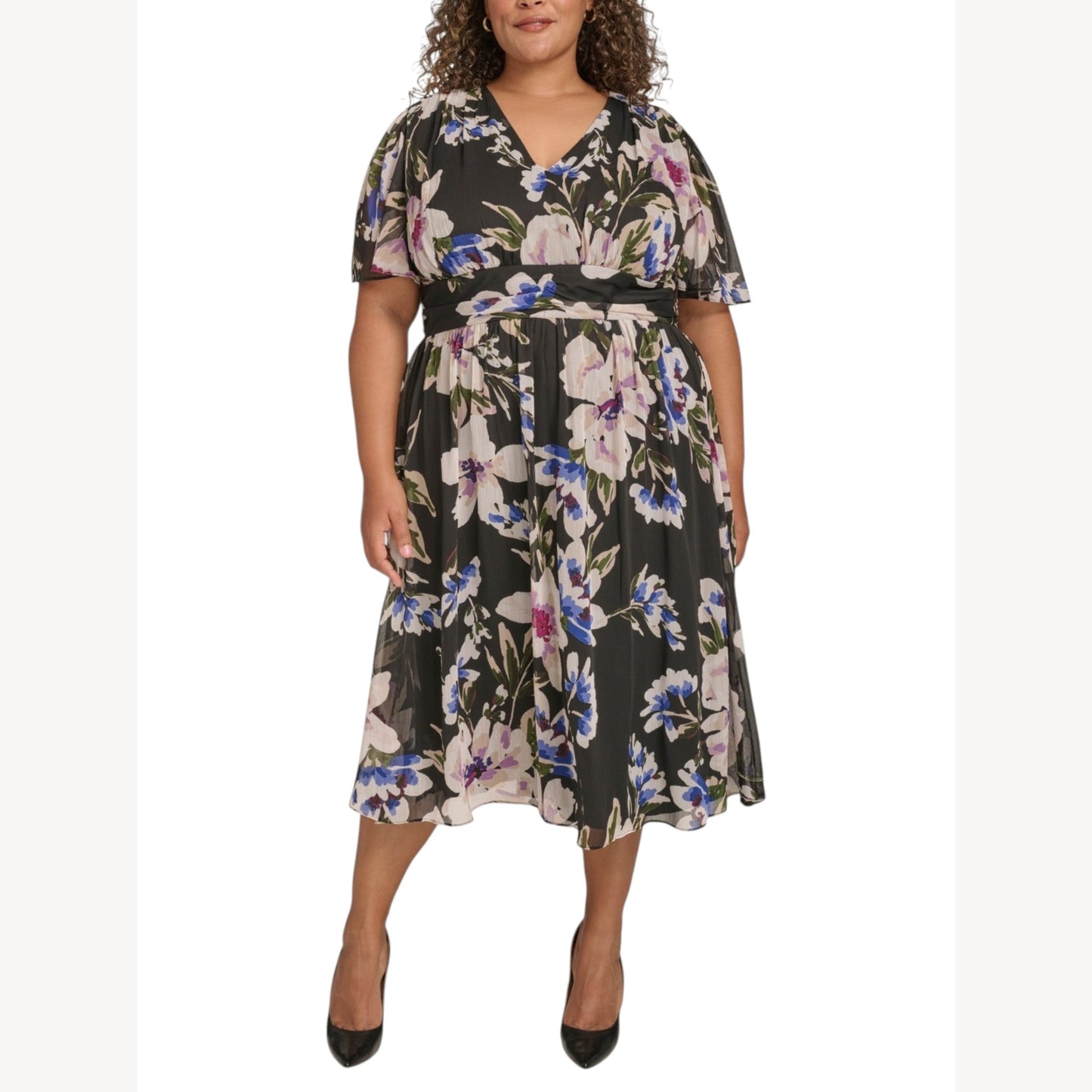 Women's Printed Dress,Black