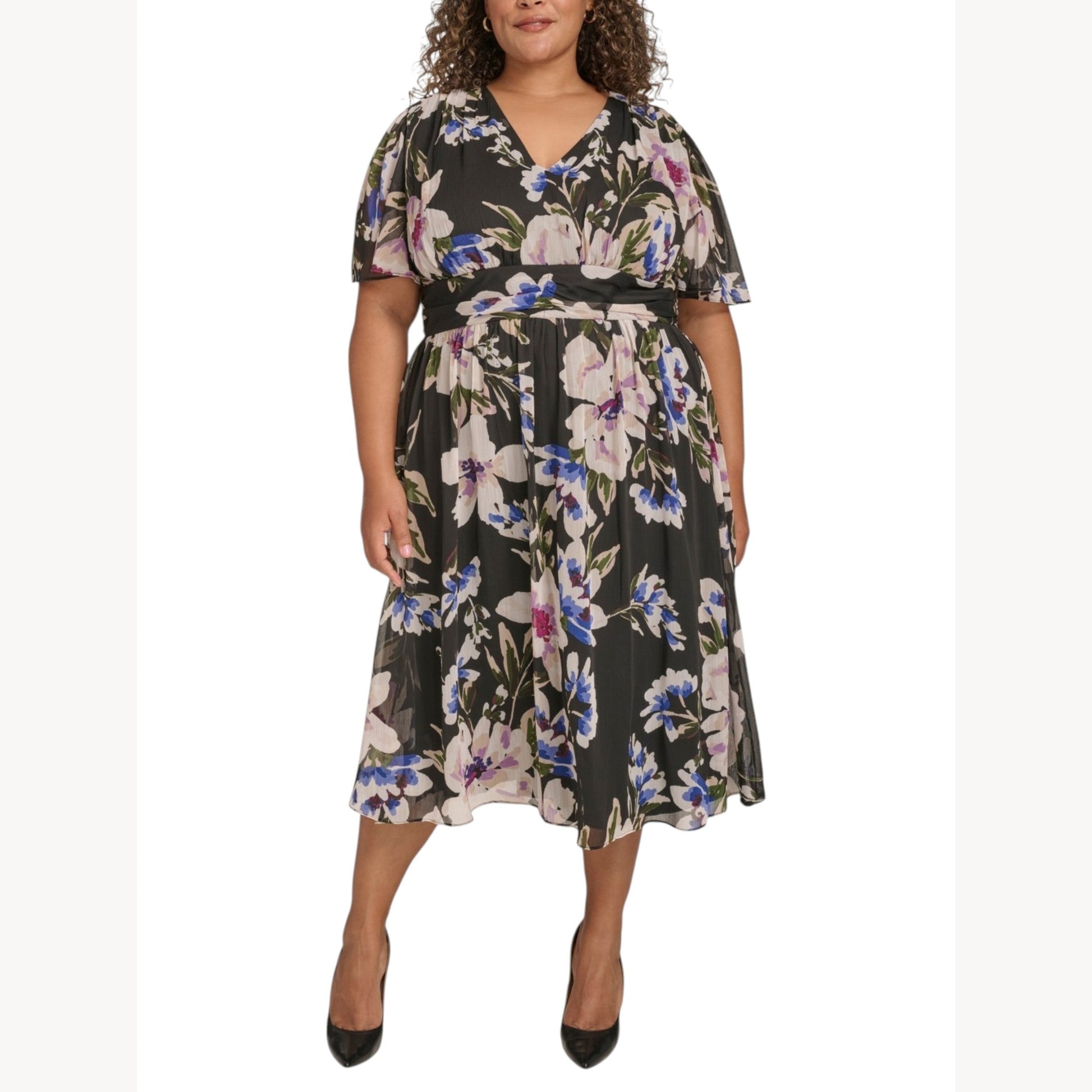 Women's Printed Dress,Black