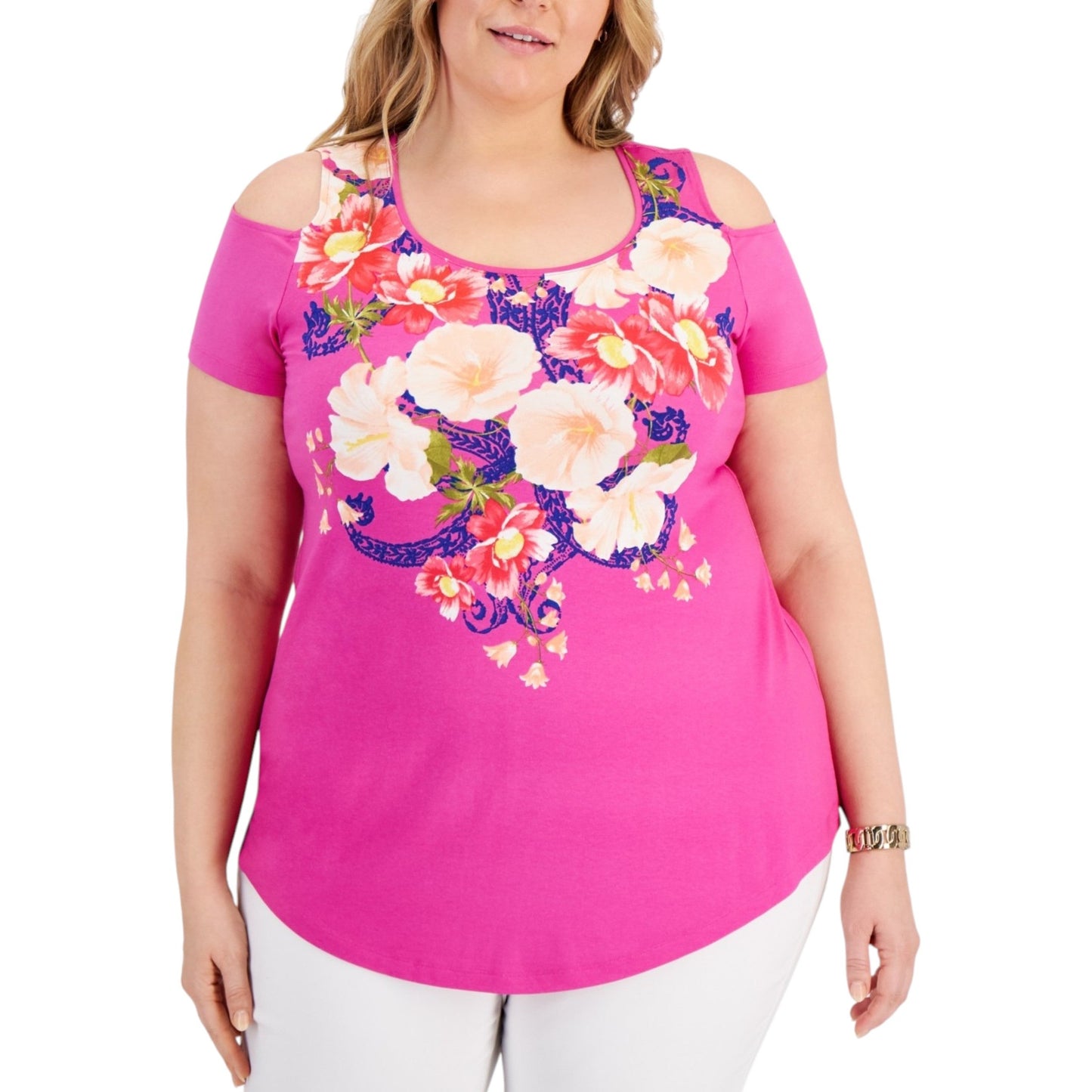 Women's Floral Printed Top,Pink