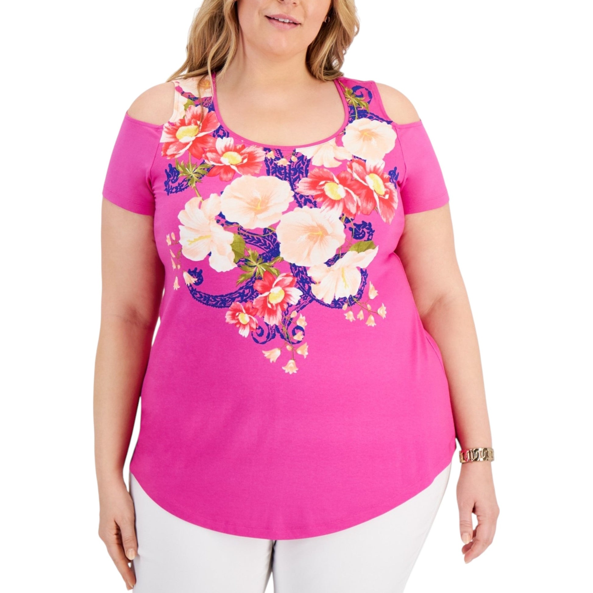 Women's Floral Printed Top,Pink