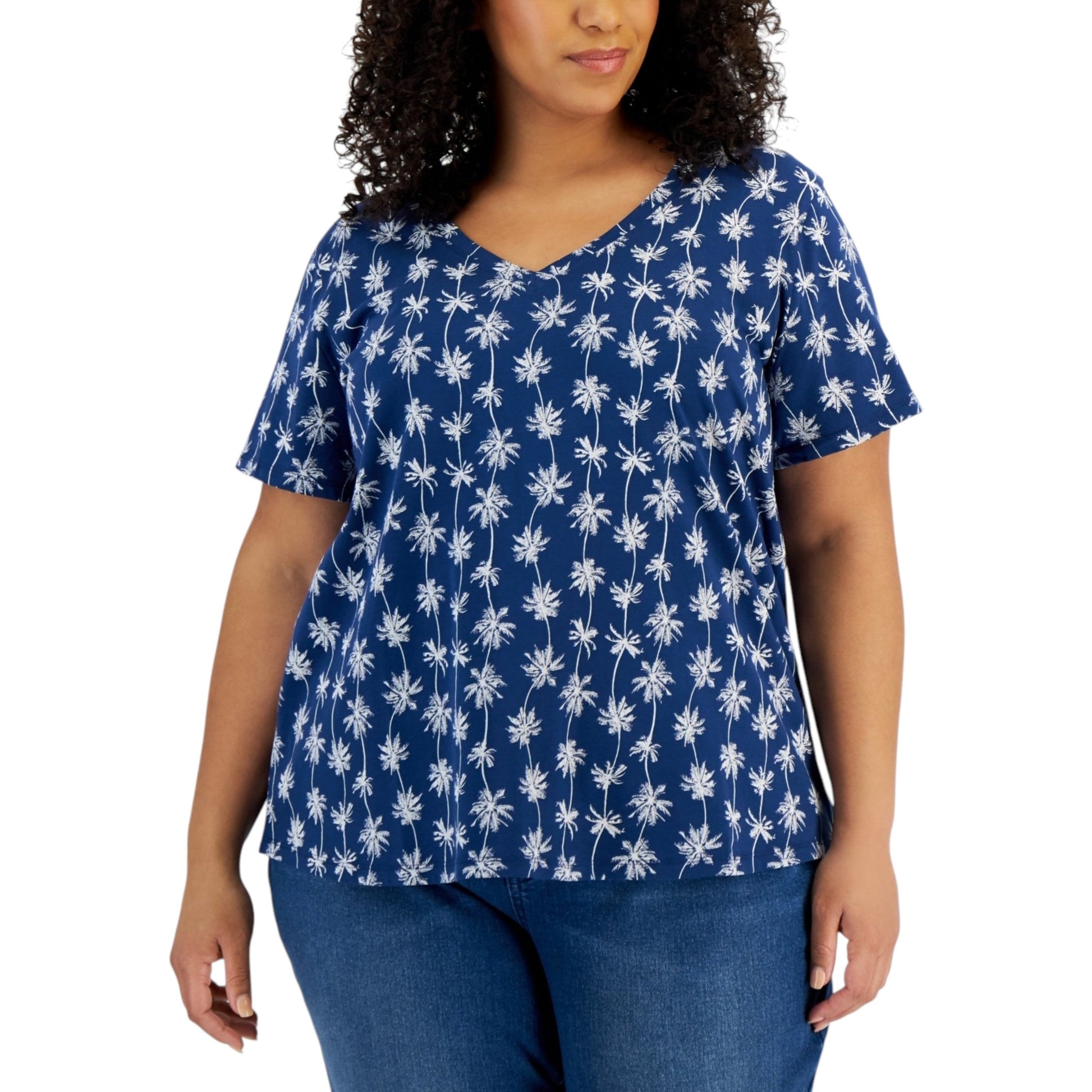 Women's Printed Top,Navy