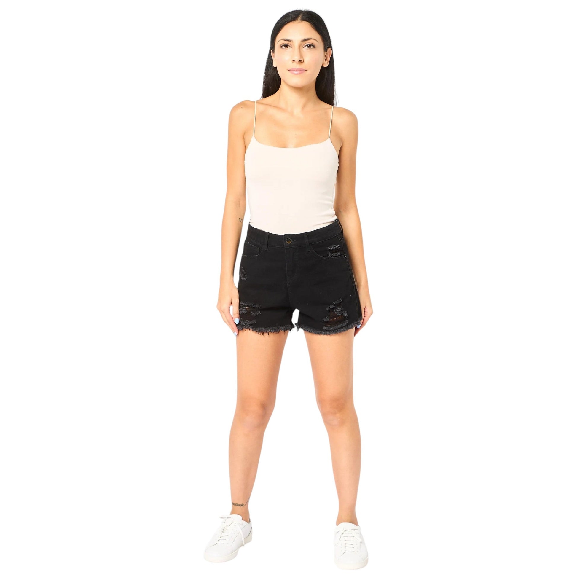 Women's Cropped Short,Black
