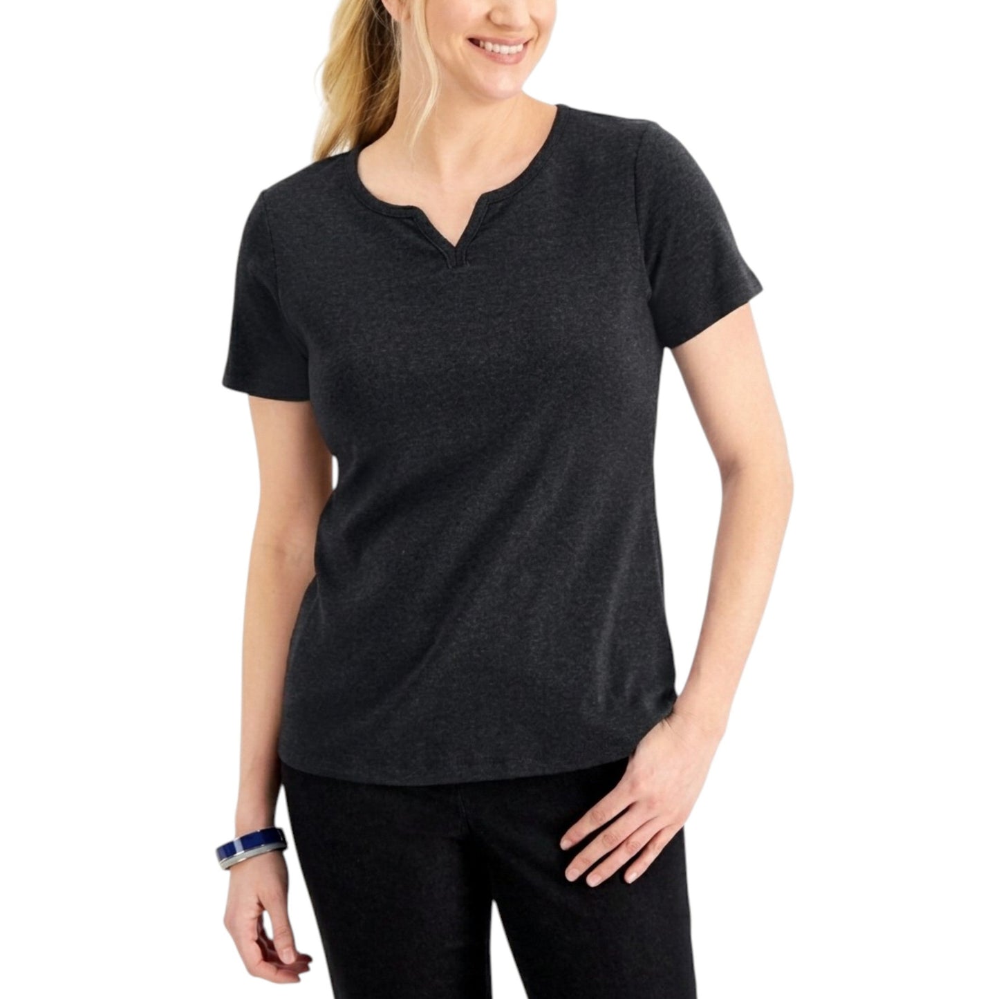Women's Plain Solid Top,Black