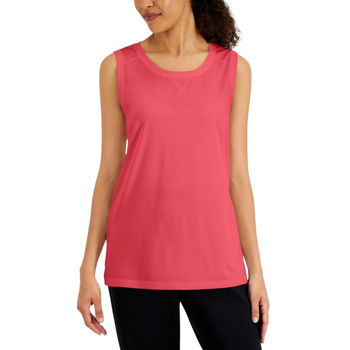 Women's Plain Solid Sport Top,Dark Coral