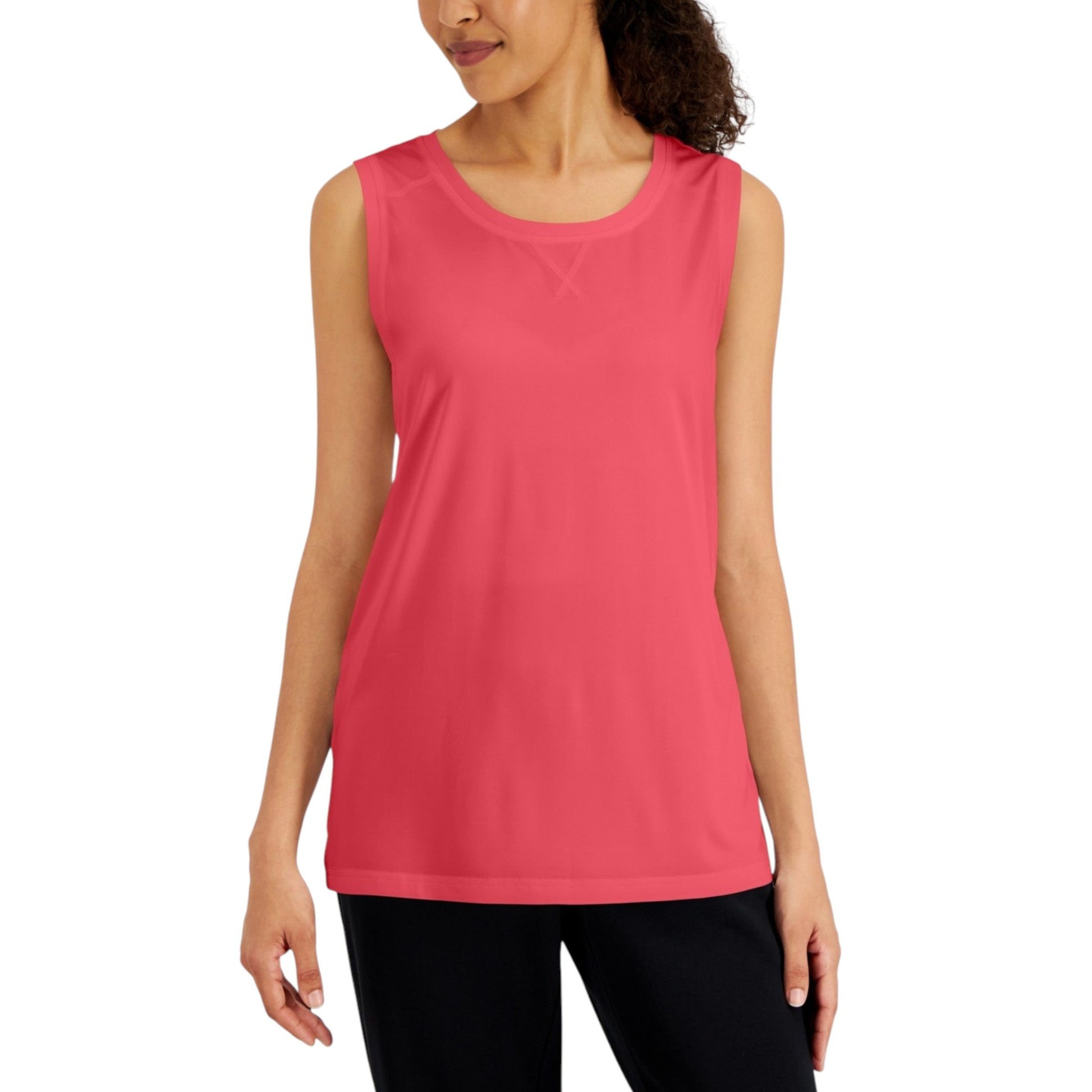 Women's Plain Solid Sport Top,Dark Coral