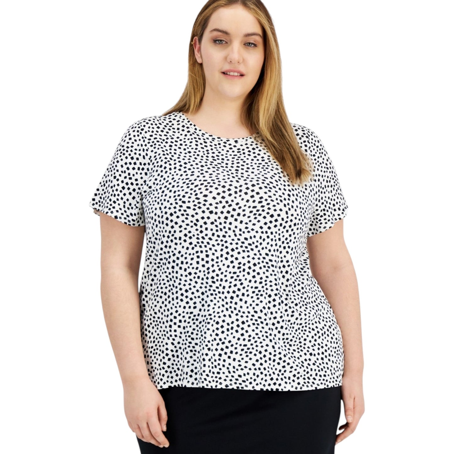 Women's Black Printed Top,White