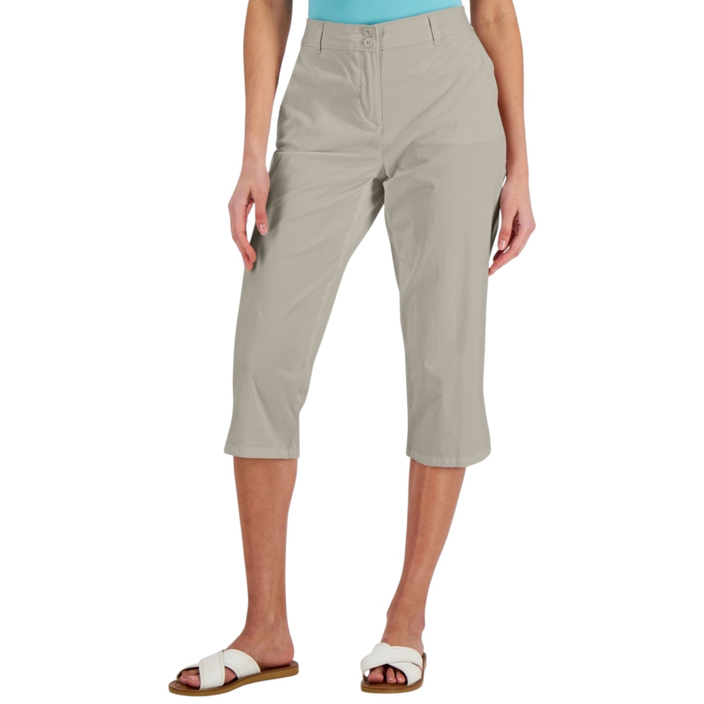 Women's Plain Capri Pant,Stone
