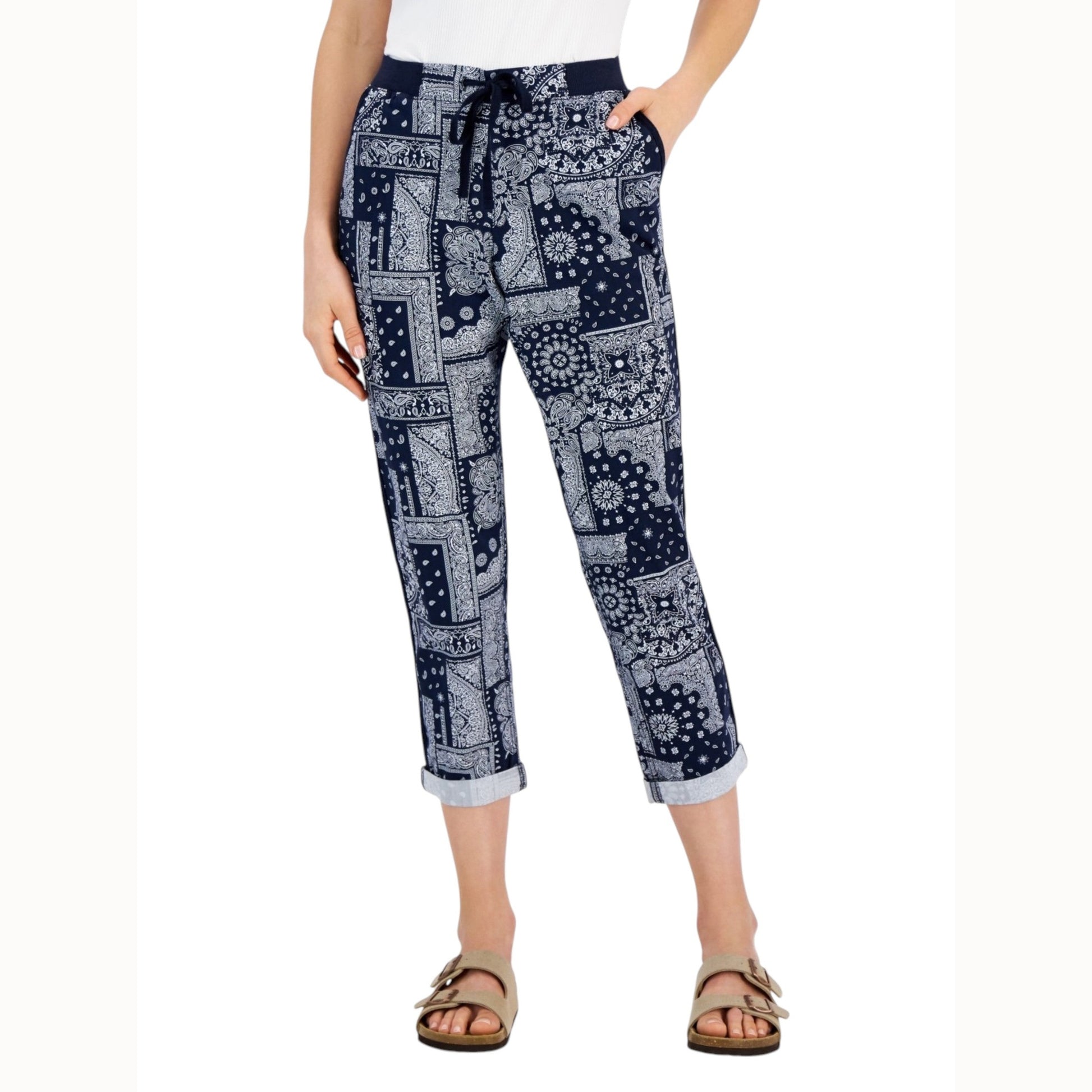 Women's Printed Pant,Navy