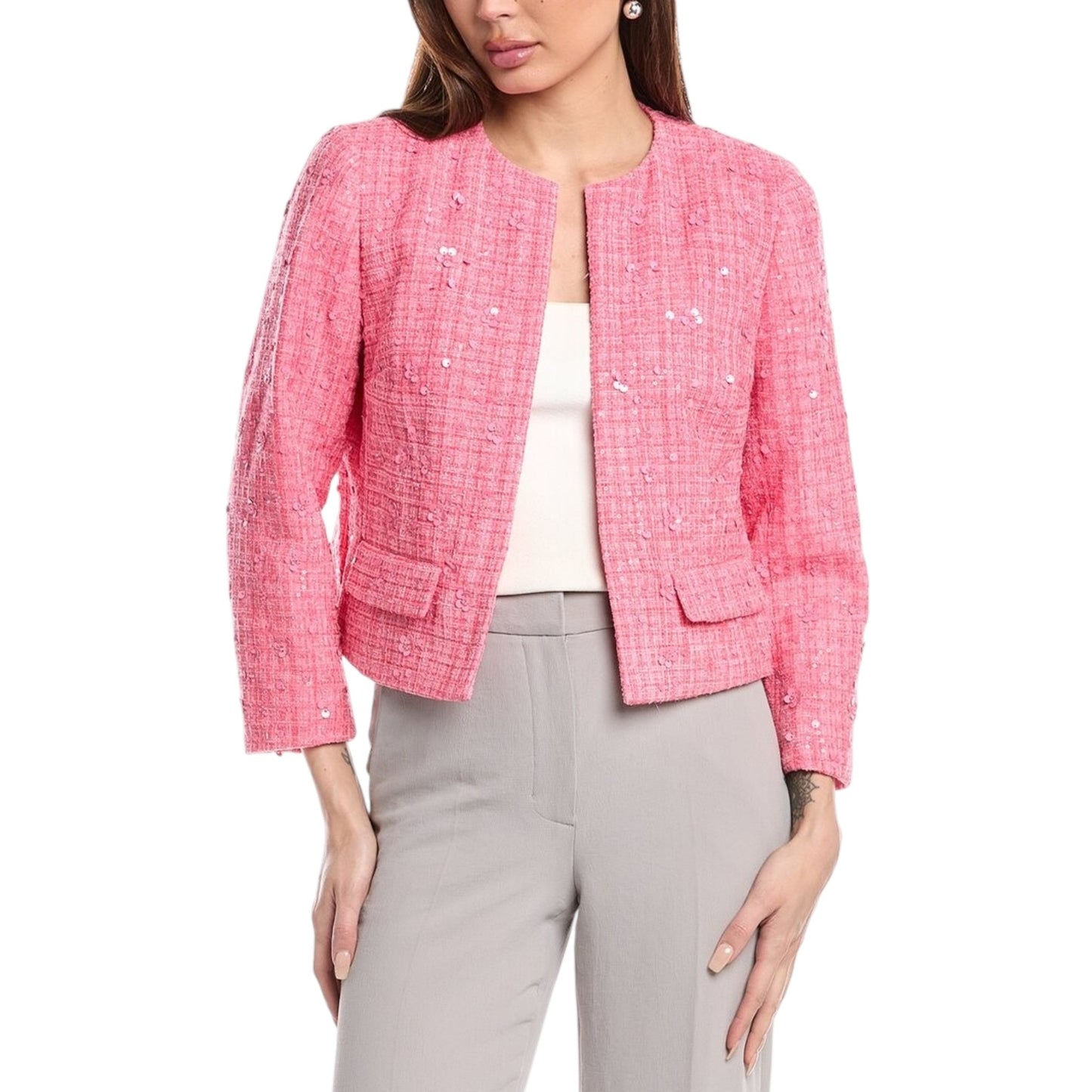 Women's Textured Blazer,Pink