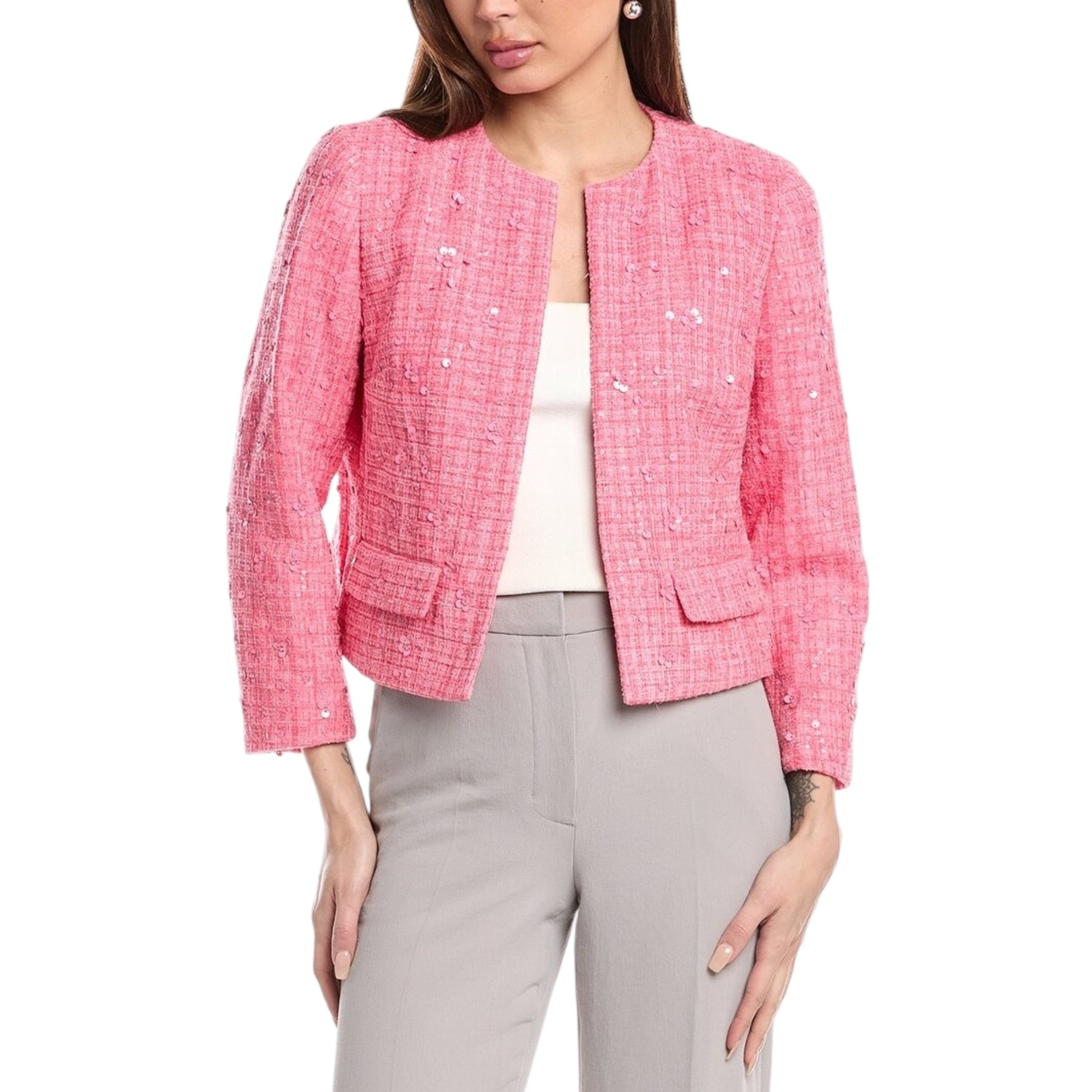Women's Textured Blazer,Pink