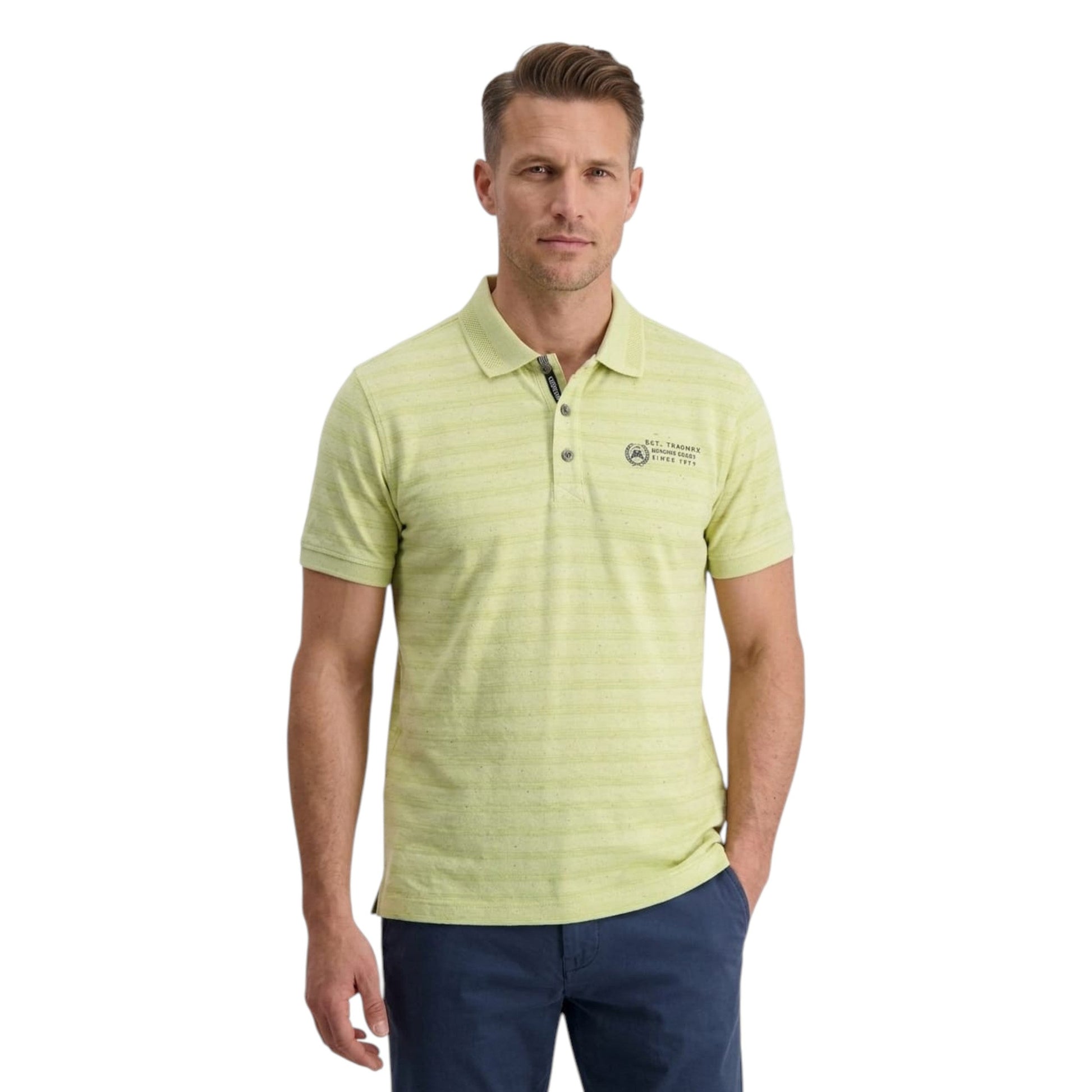 Men's Textured Top,Lime Yellow