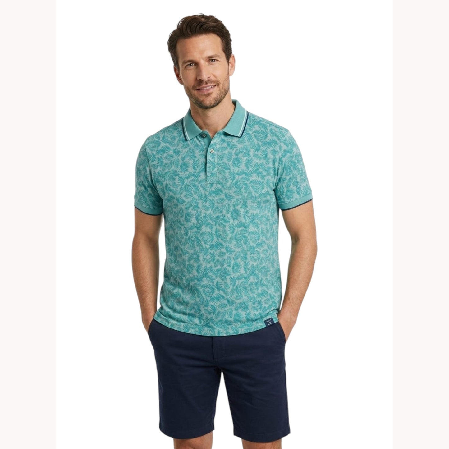 Men's Printed Top,Aqua
