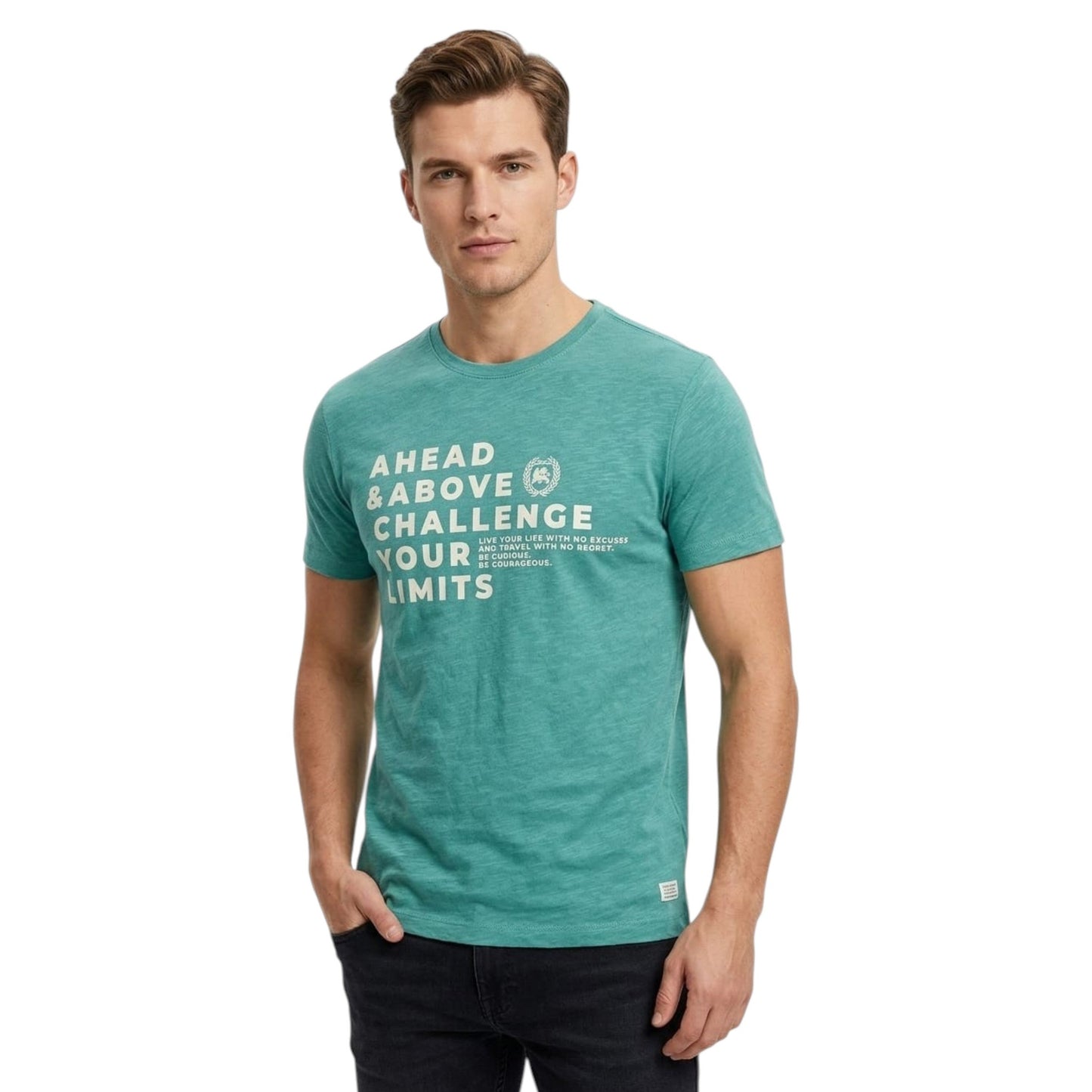 Men's Printed Top,Aqua