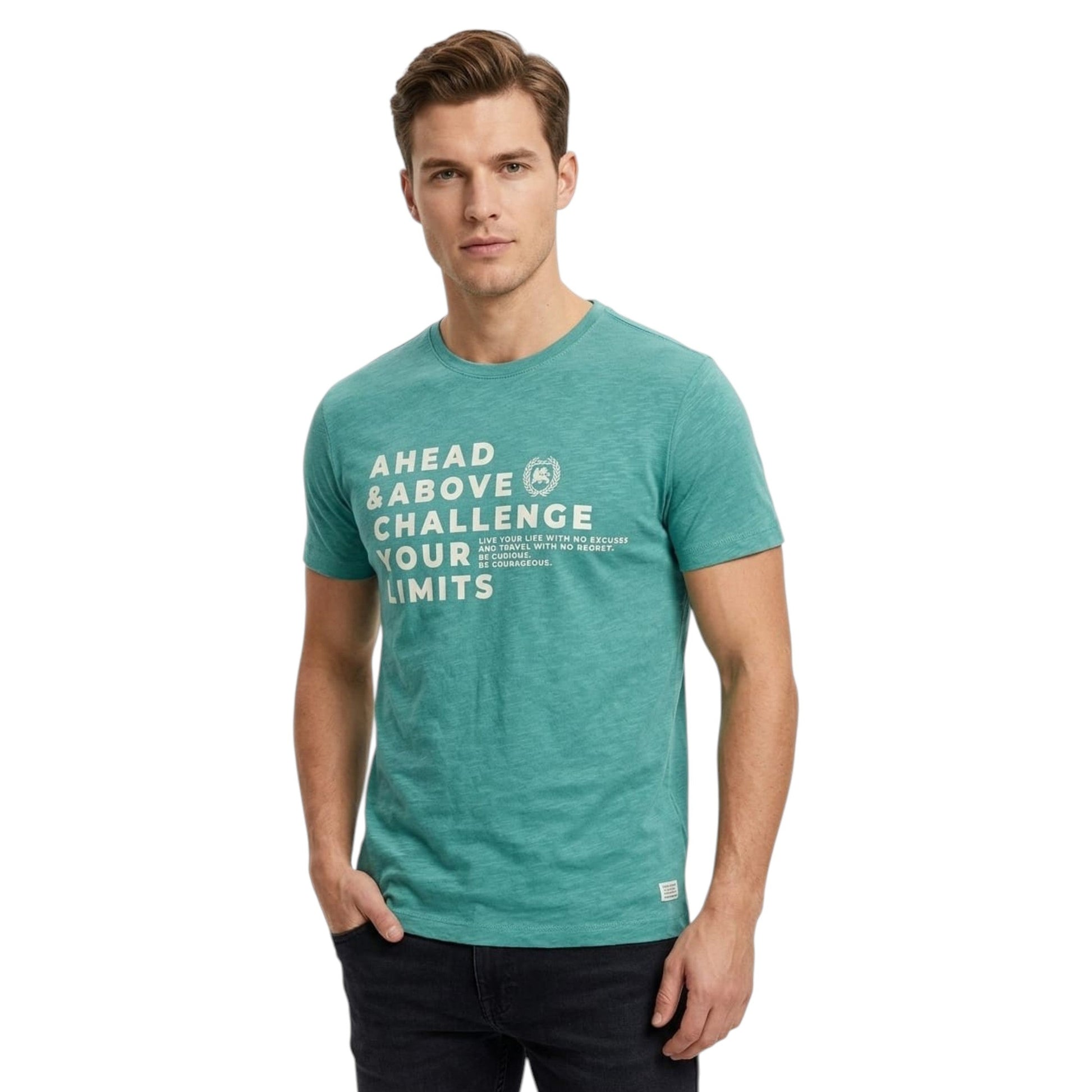 Men's Printed Top,Aqua
