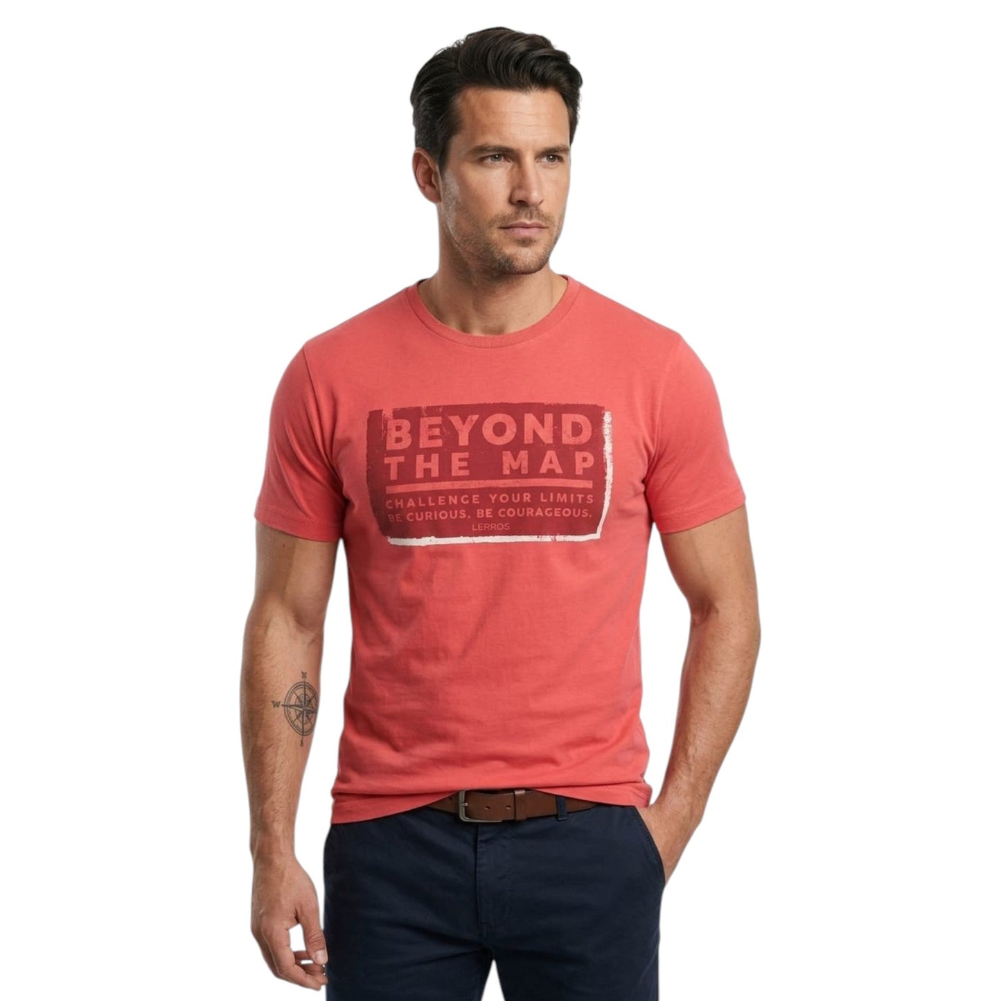 Men's Printed Top,Coral