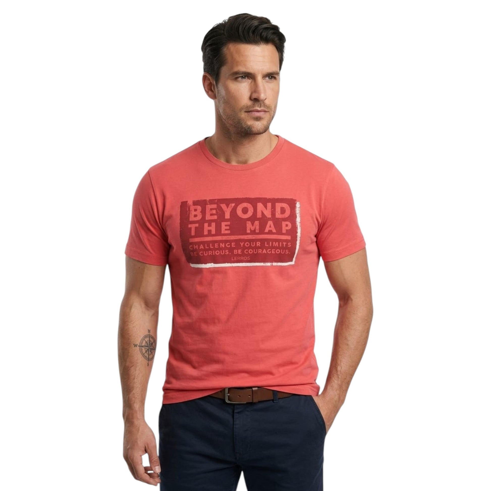 Men's Printed Top,Coral