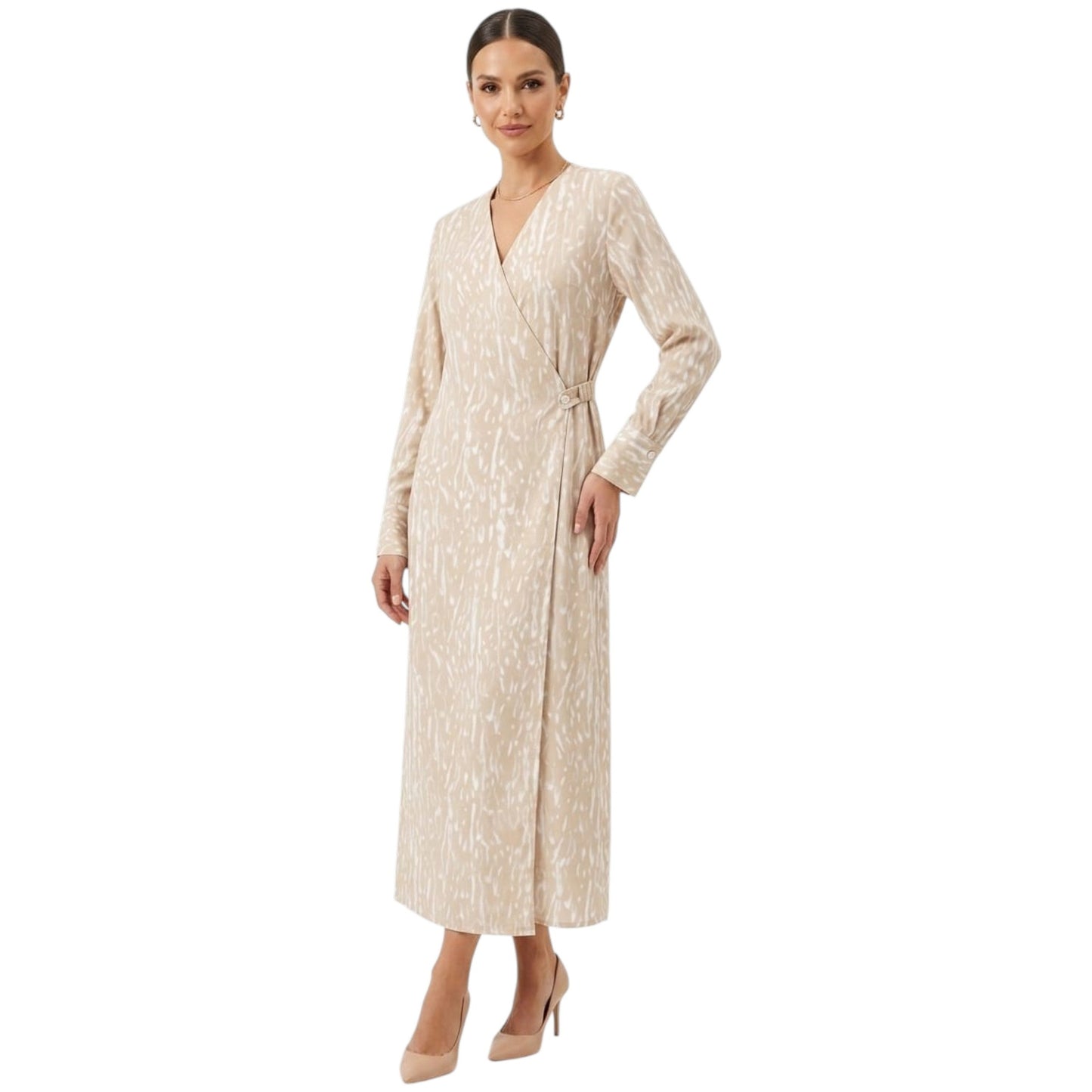 Women's Printed Dress,Beige