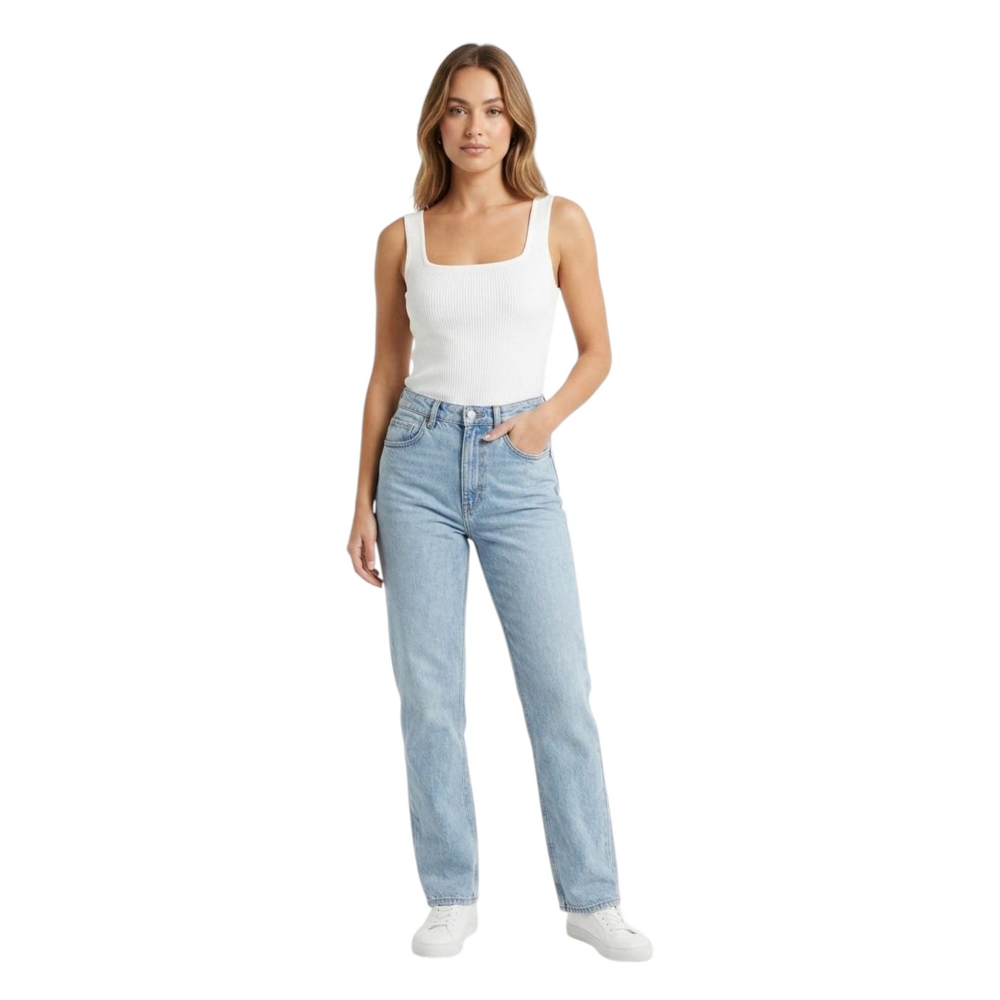 Women's Ribbed Top,White
