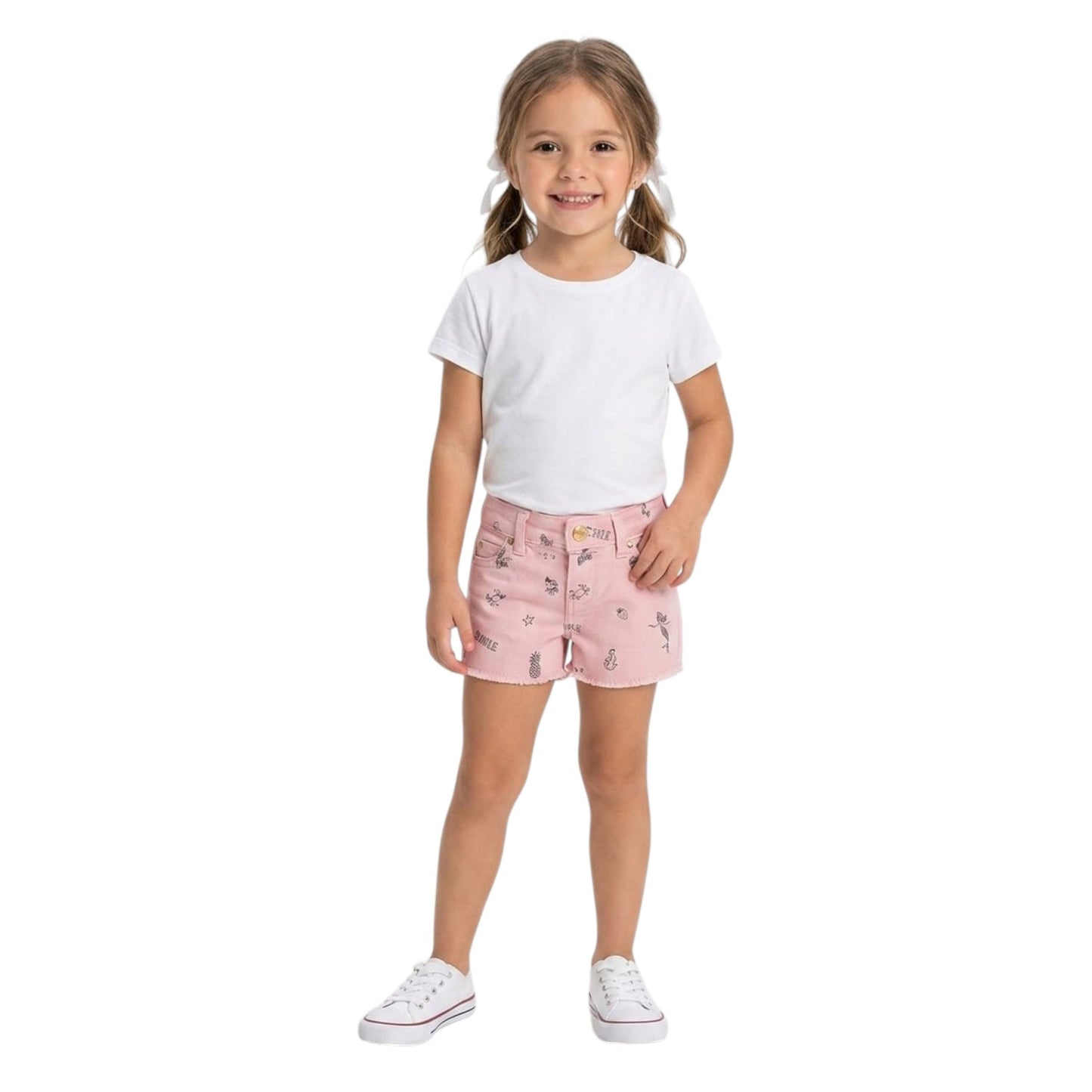 Kids Girl's Printed Short,Light Rose