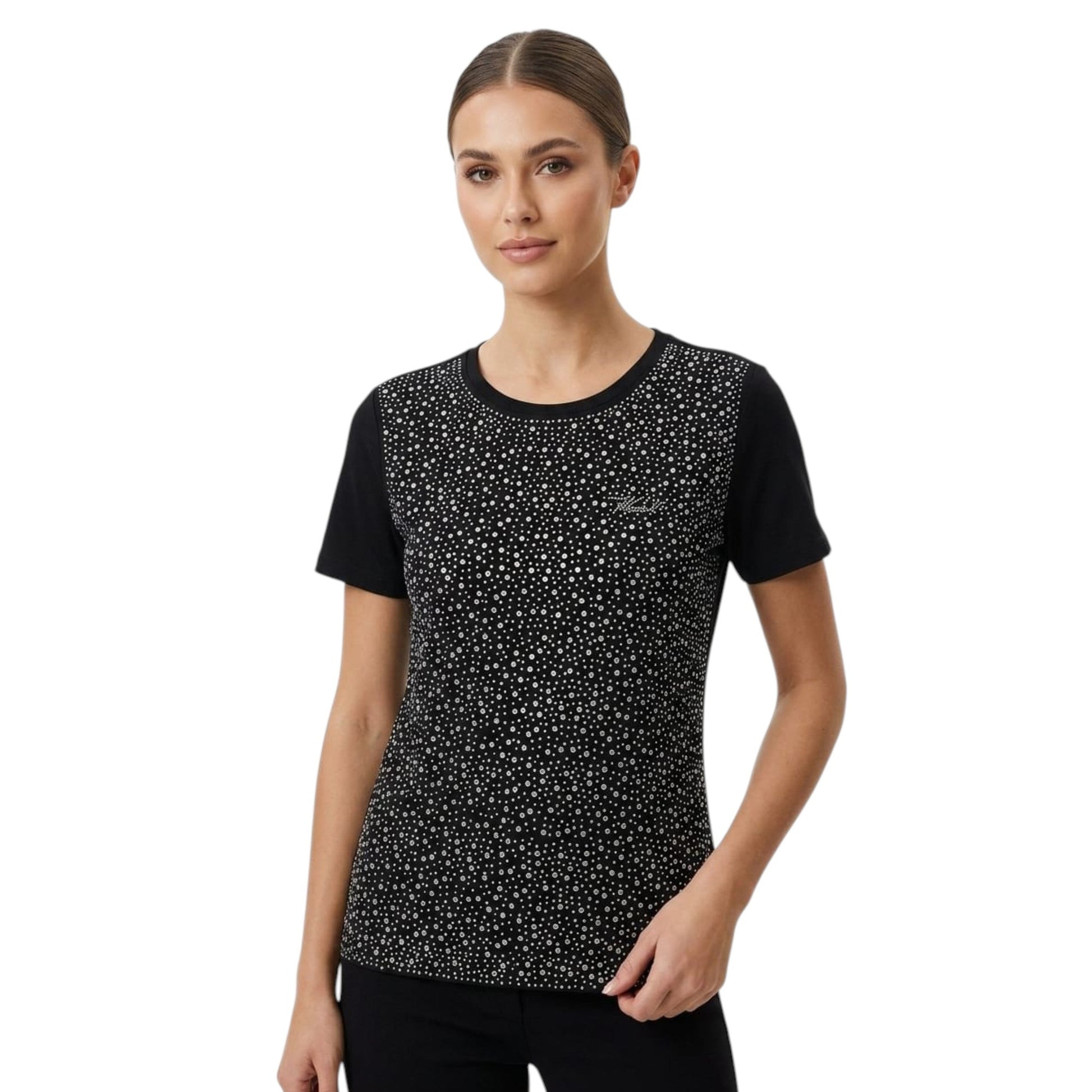 Women's Rhinestones Top,Black
