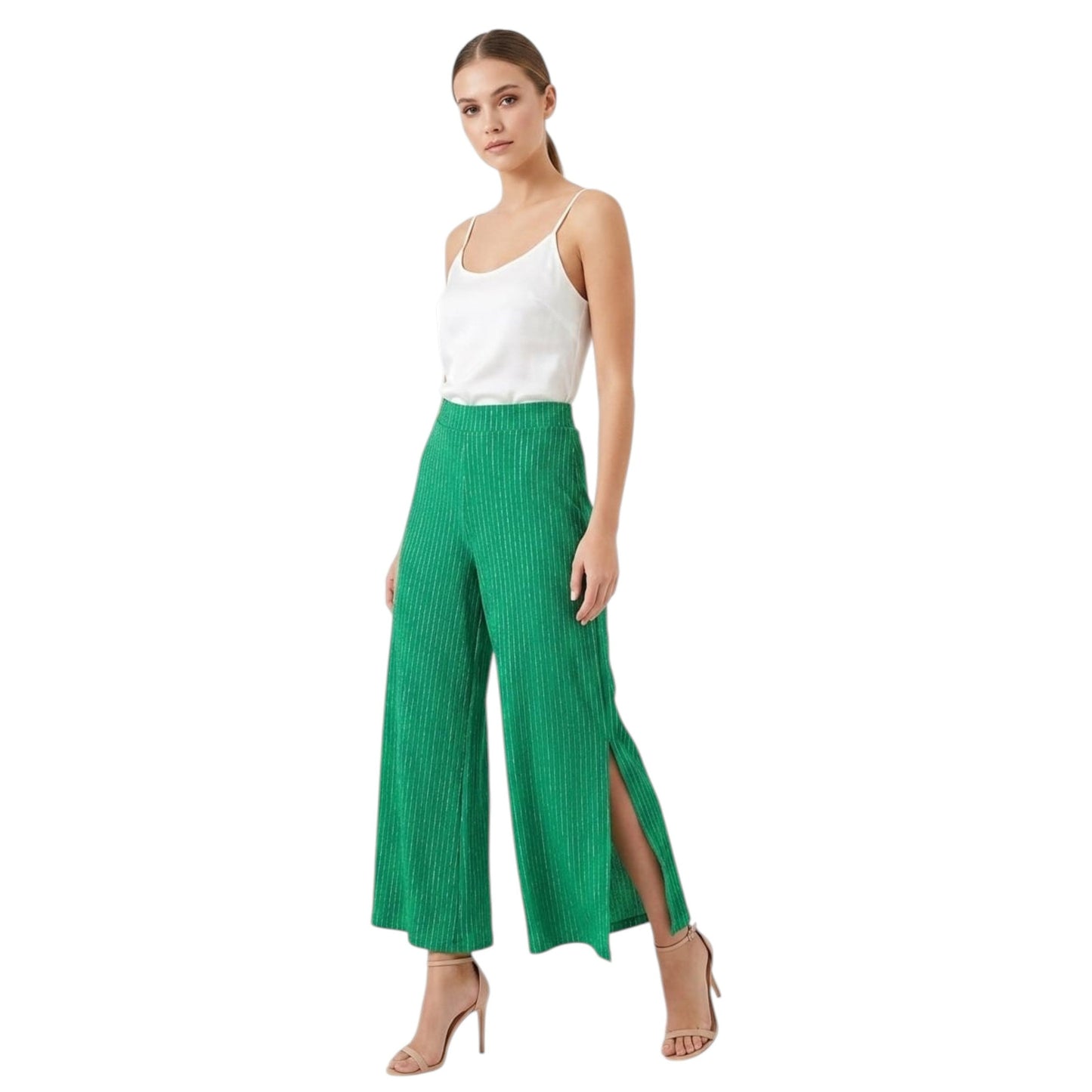Women's Textured Pant,Green