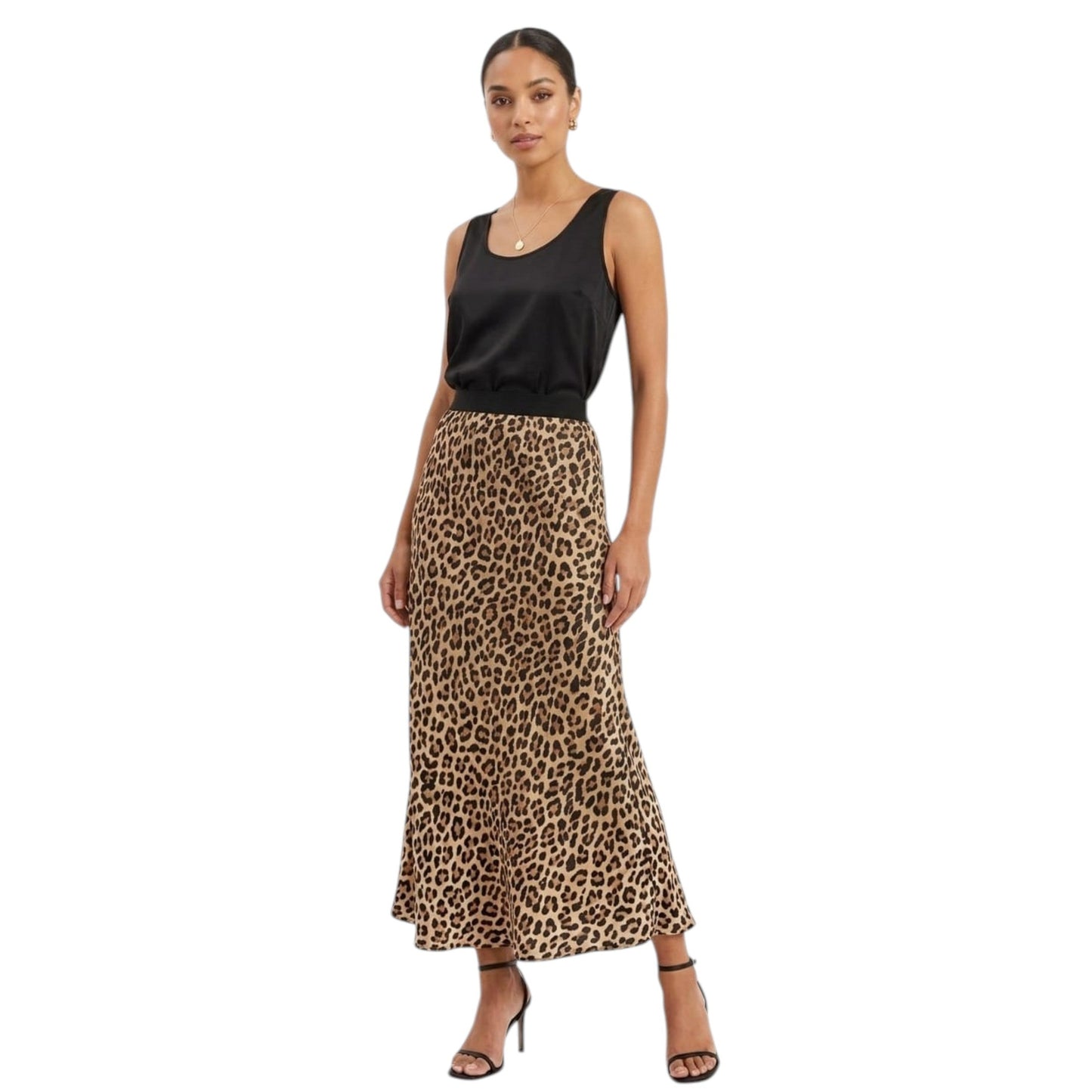 Women's Leopard Printed Skirt,Light Brown