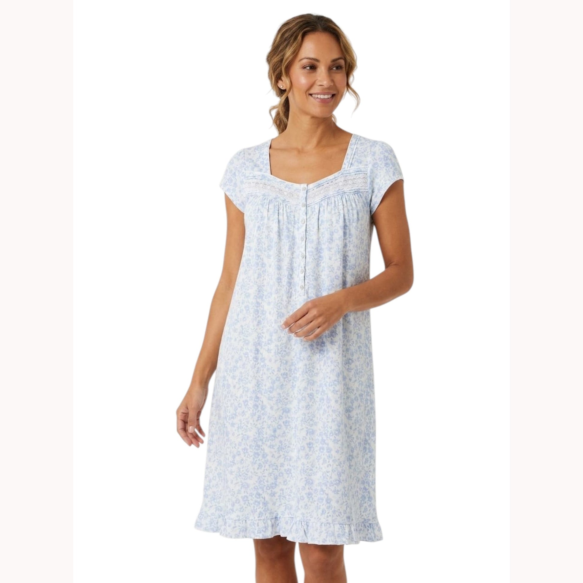 Women's Printed Sleepwear Robe,Light Blue