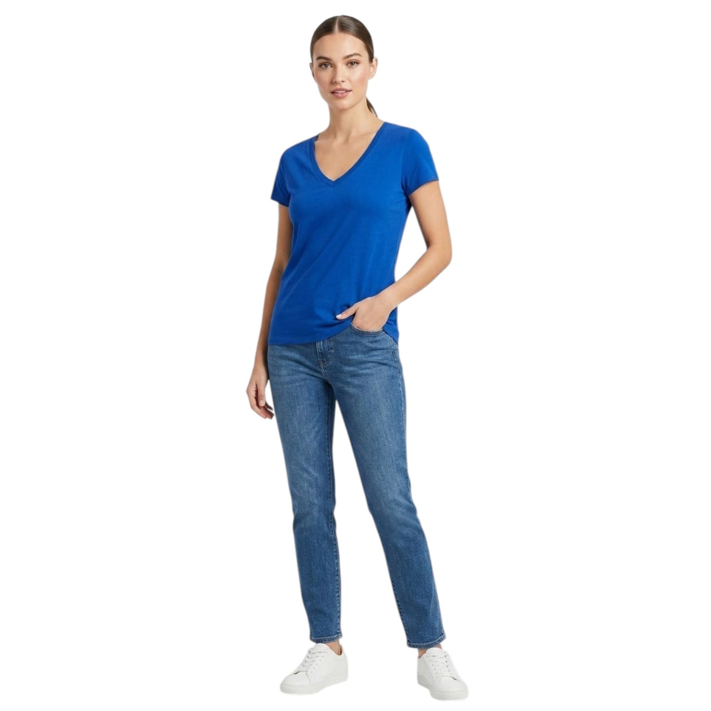 Women's Plain Top,Indigo