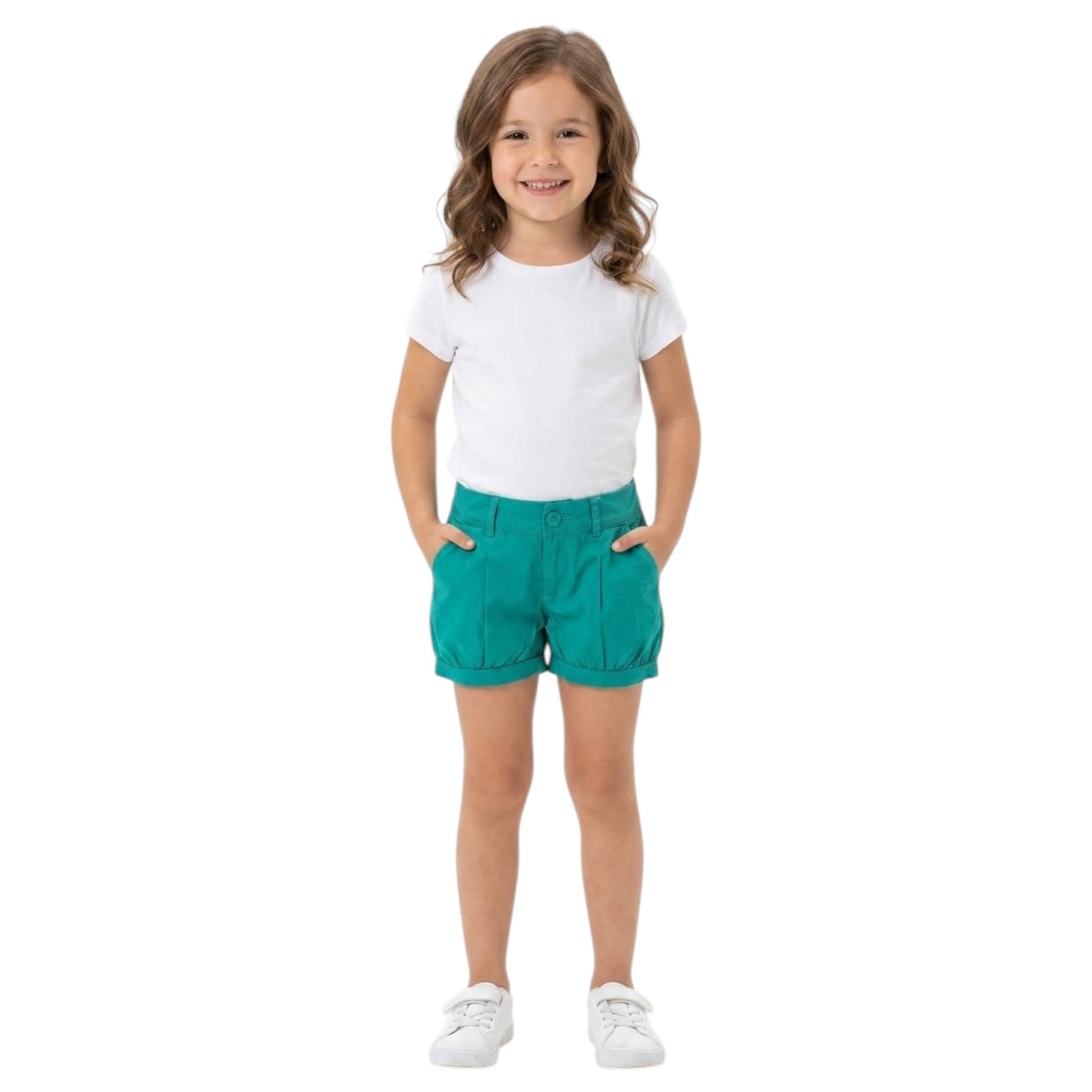 Kids Girl's Plain Short,Turquoise