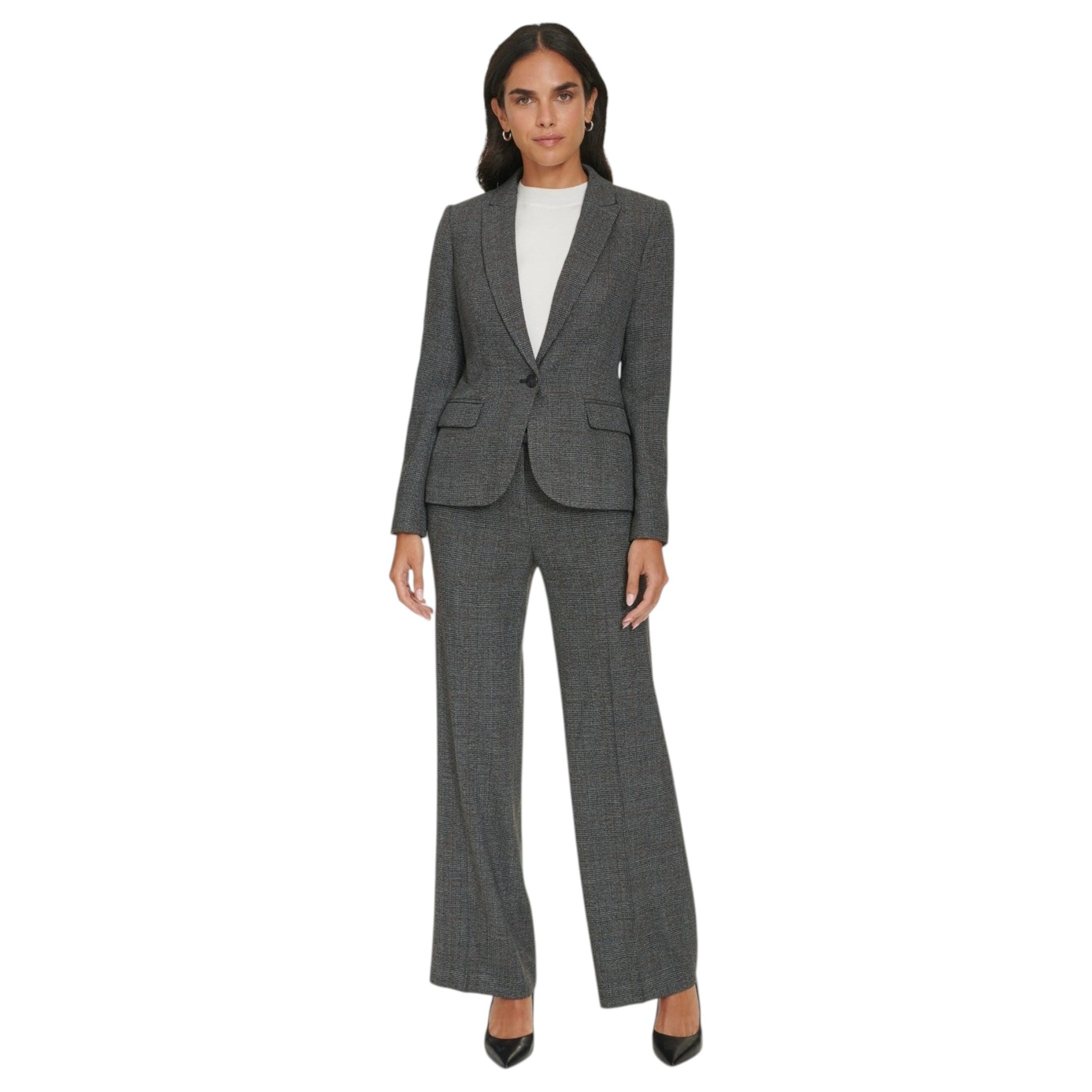 Women's Textured Pant&Belt,Dark Grey