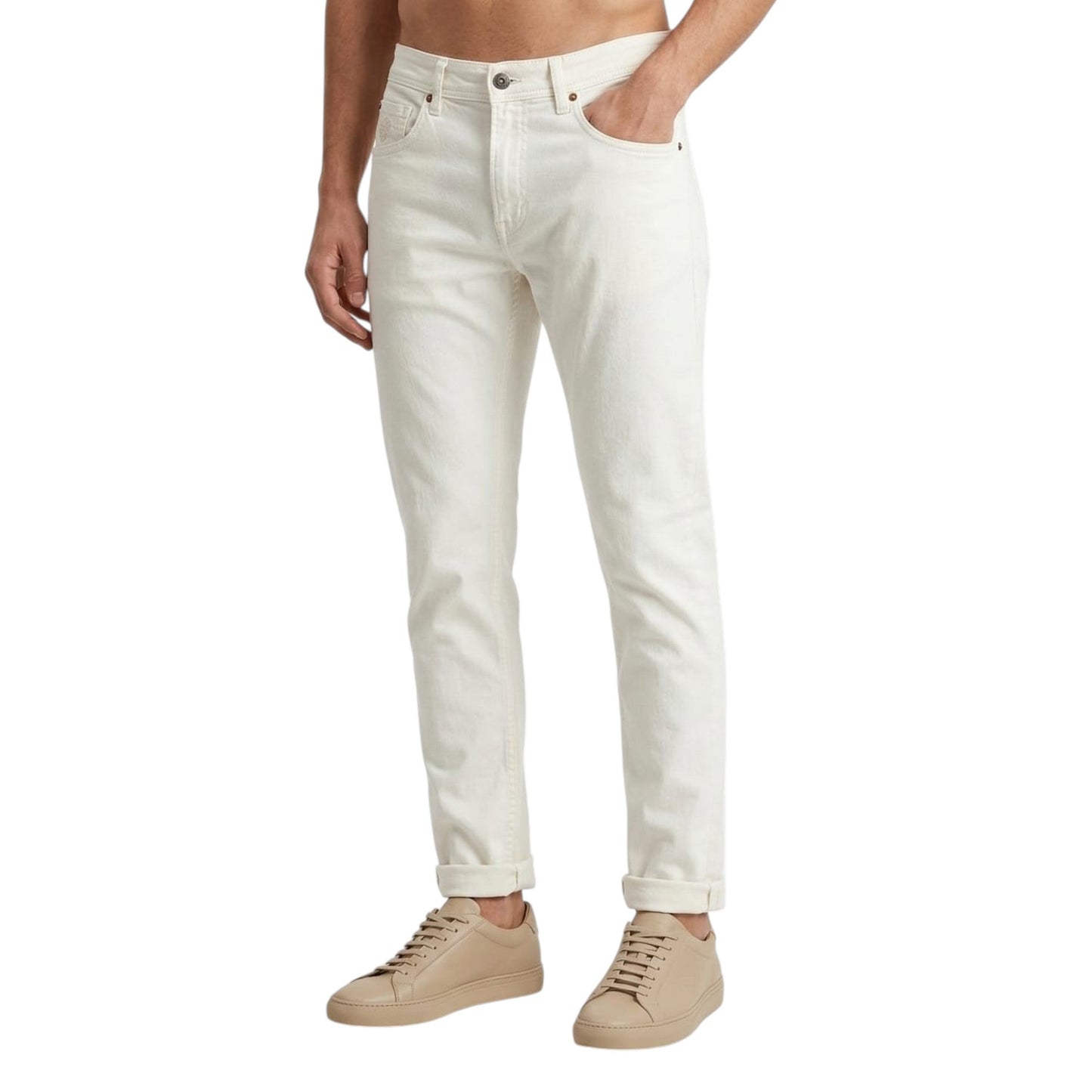 Men's Plain Jeans,White