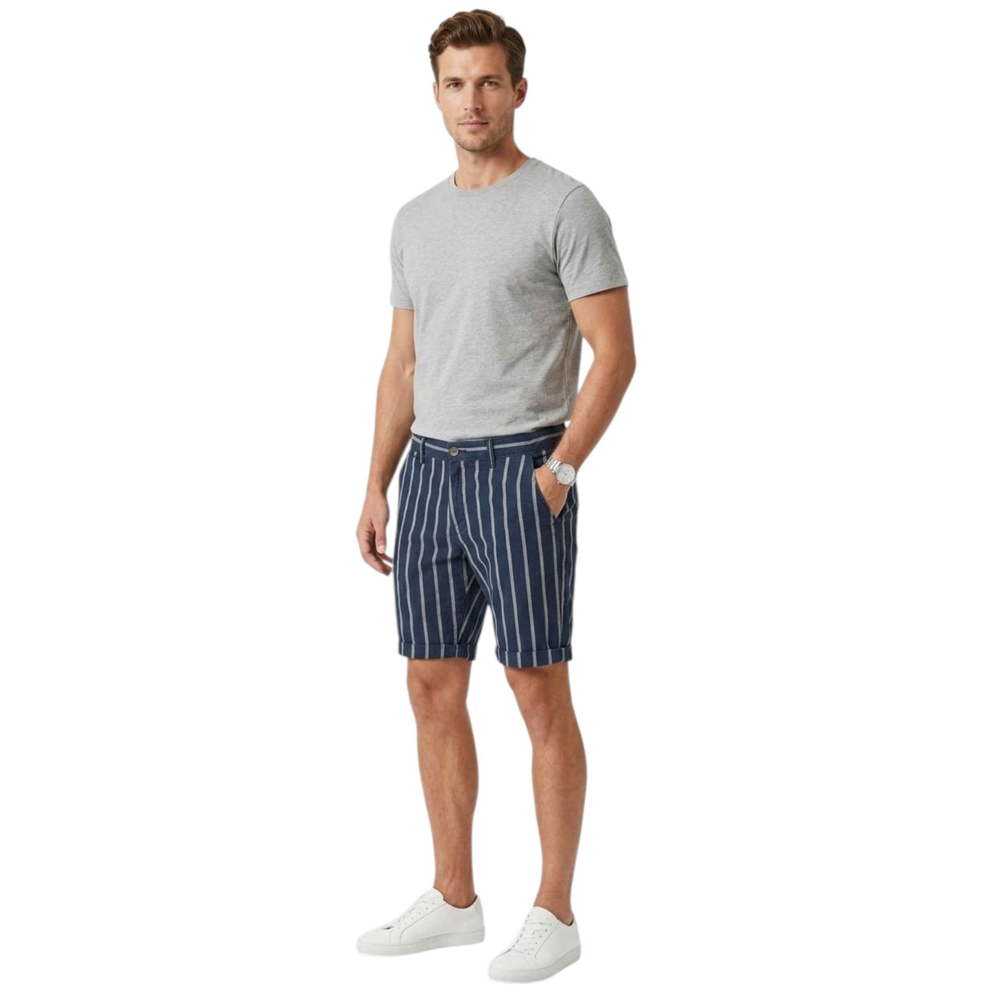 Men's Striped Short,Navy