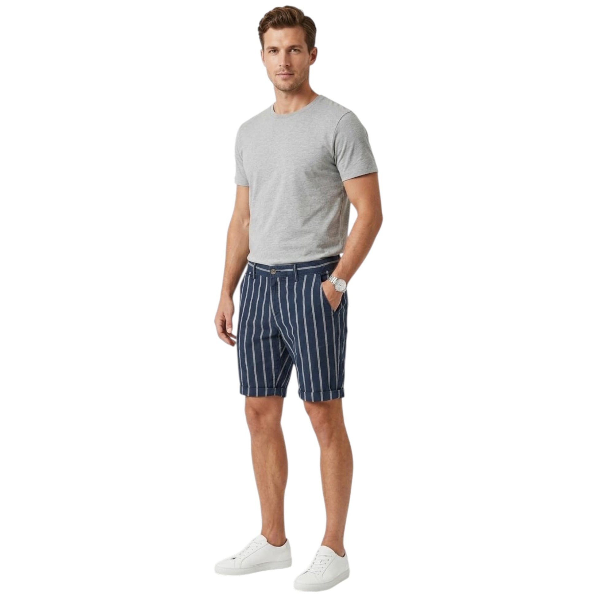 Men's Striped Short,Navy