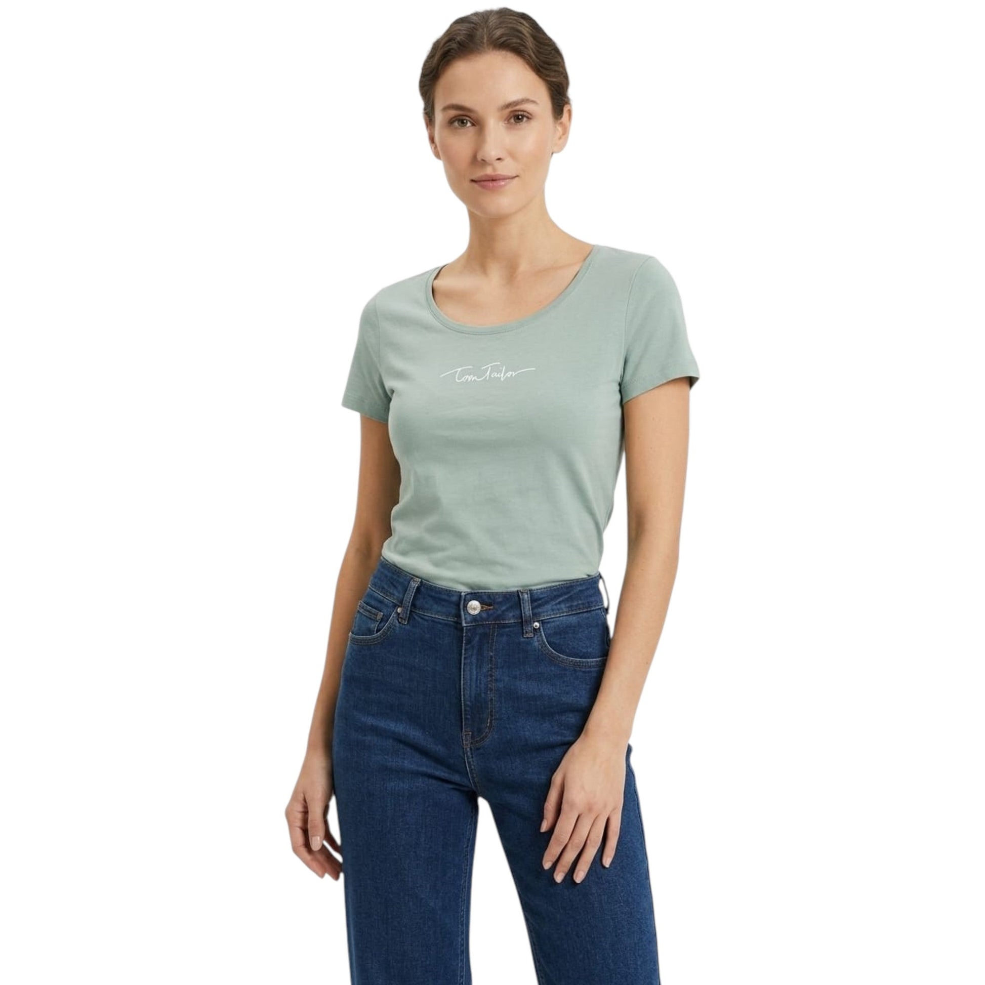 Women's Printed Top,Dusty Aqua