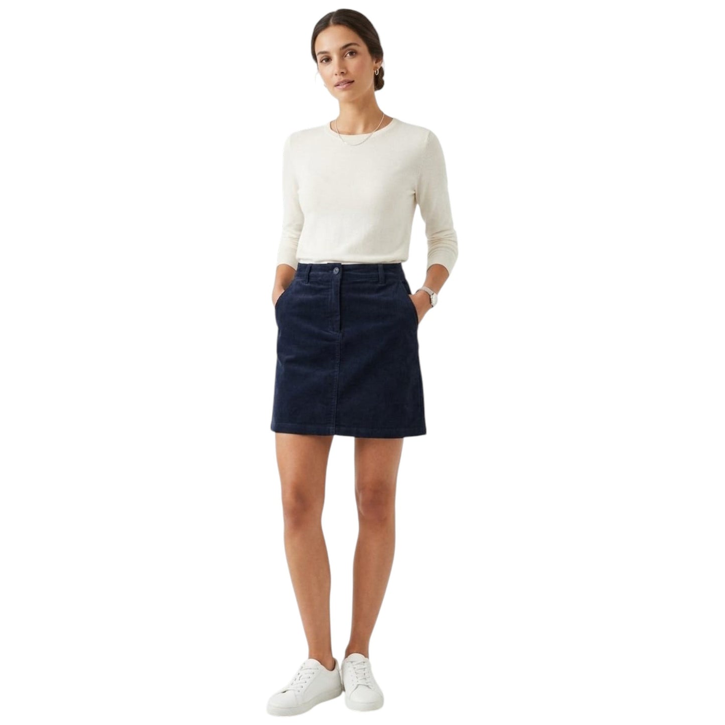 Women's Ribbed Skirt,Navy