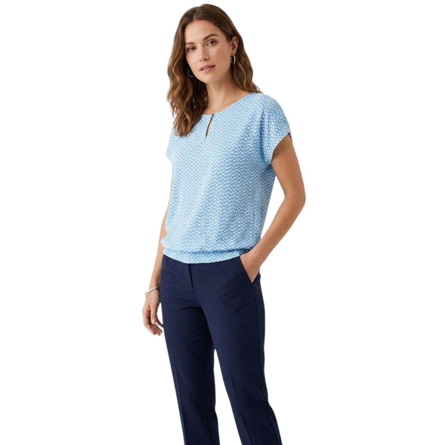 Women's Printed Top,Blue
