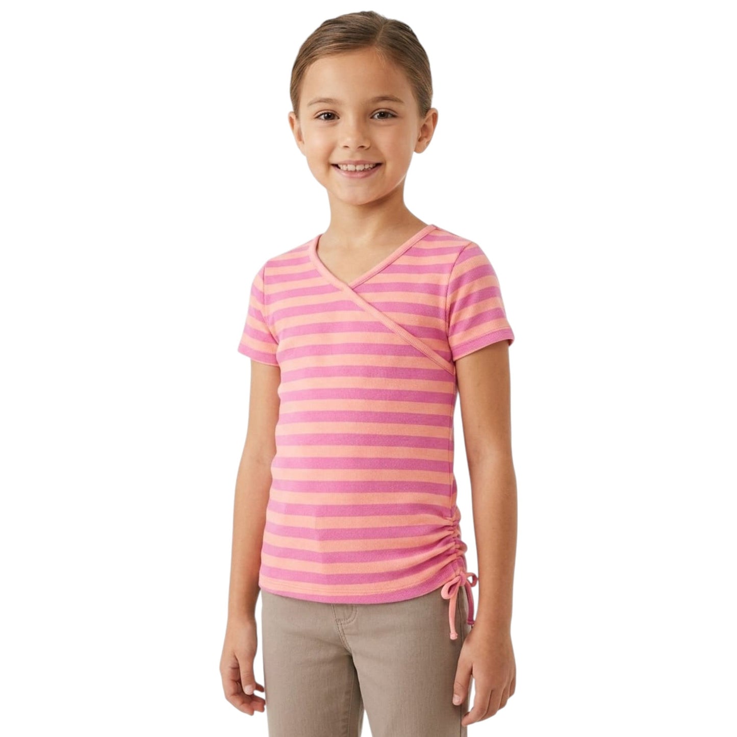 Kids Girl's Striped Top,Pink